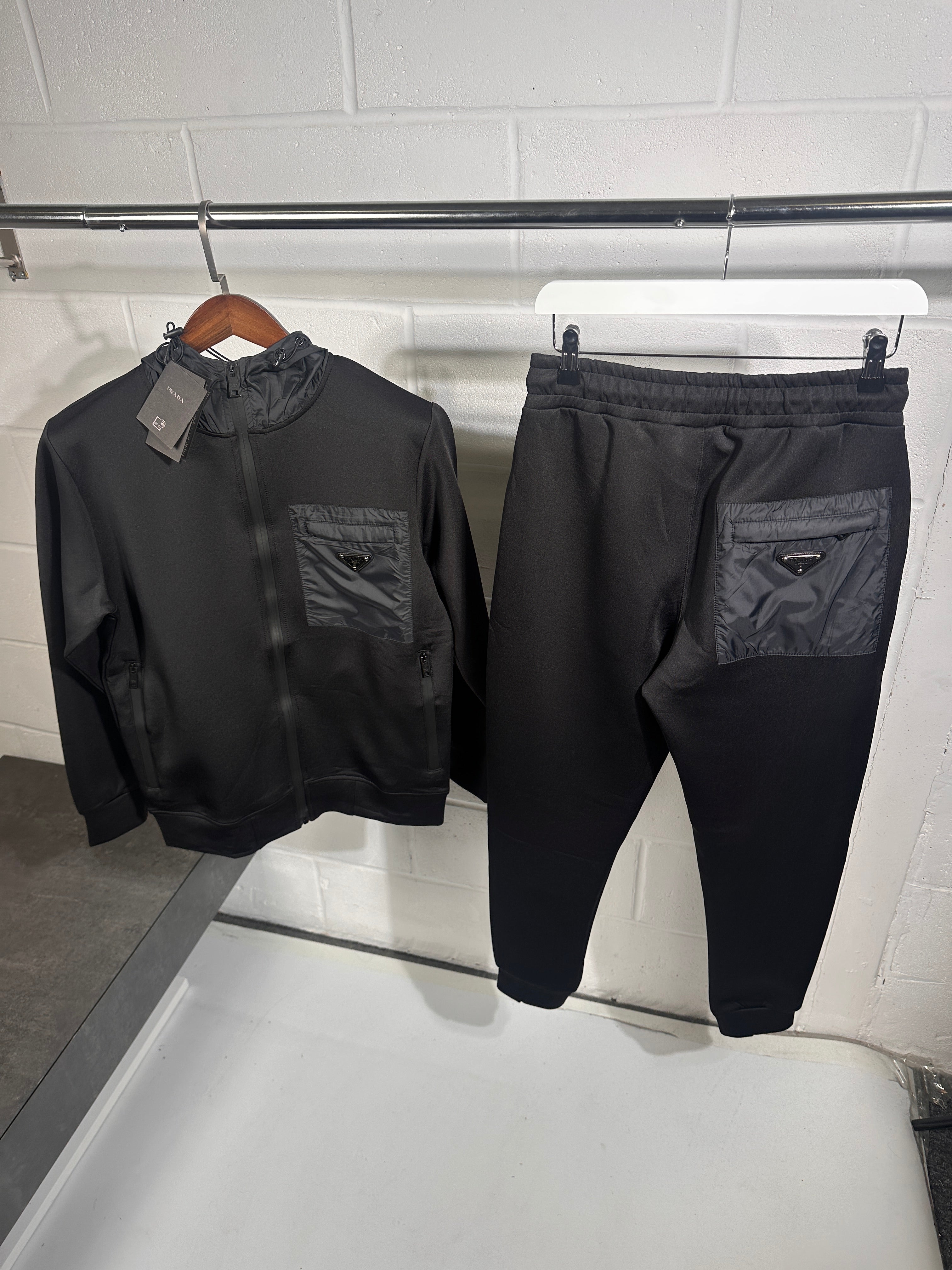 Prada nylon tracksuit black