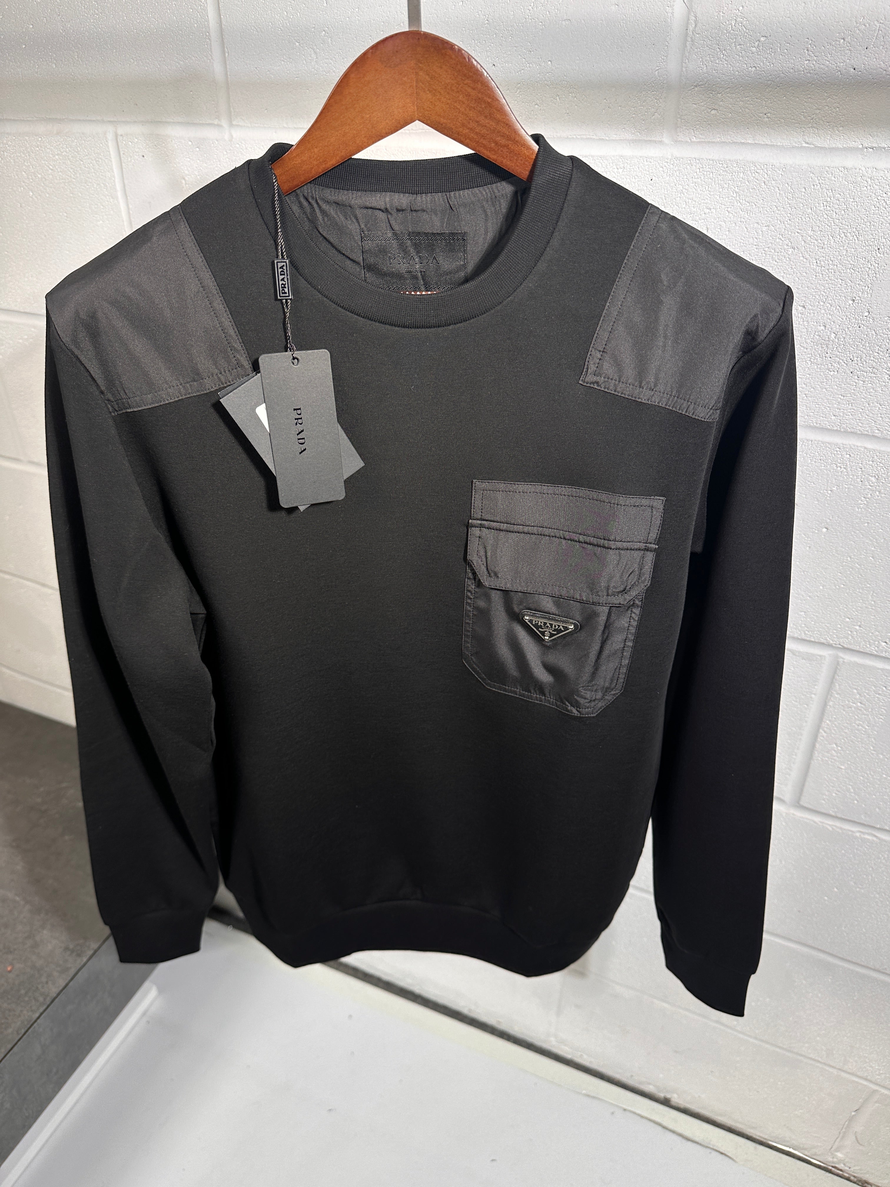 Prada pocket logo sweater black