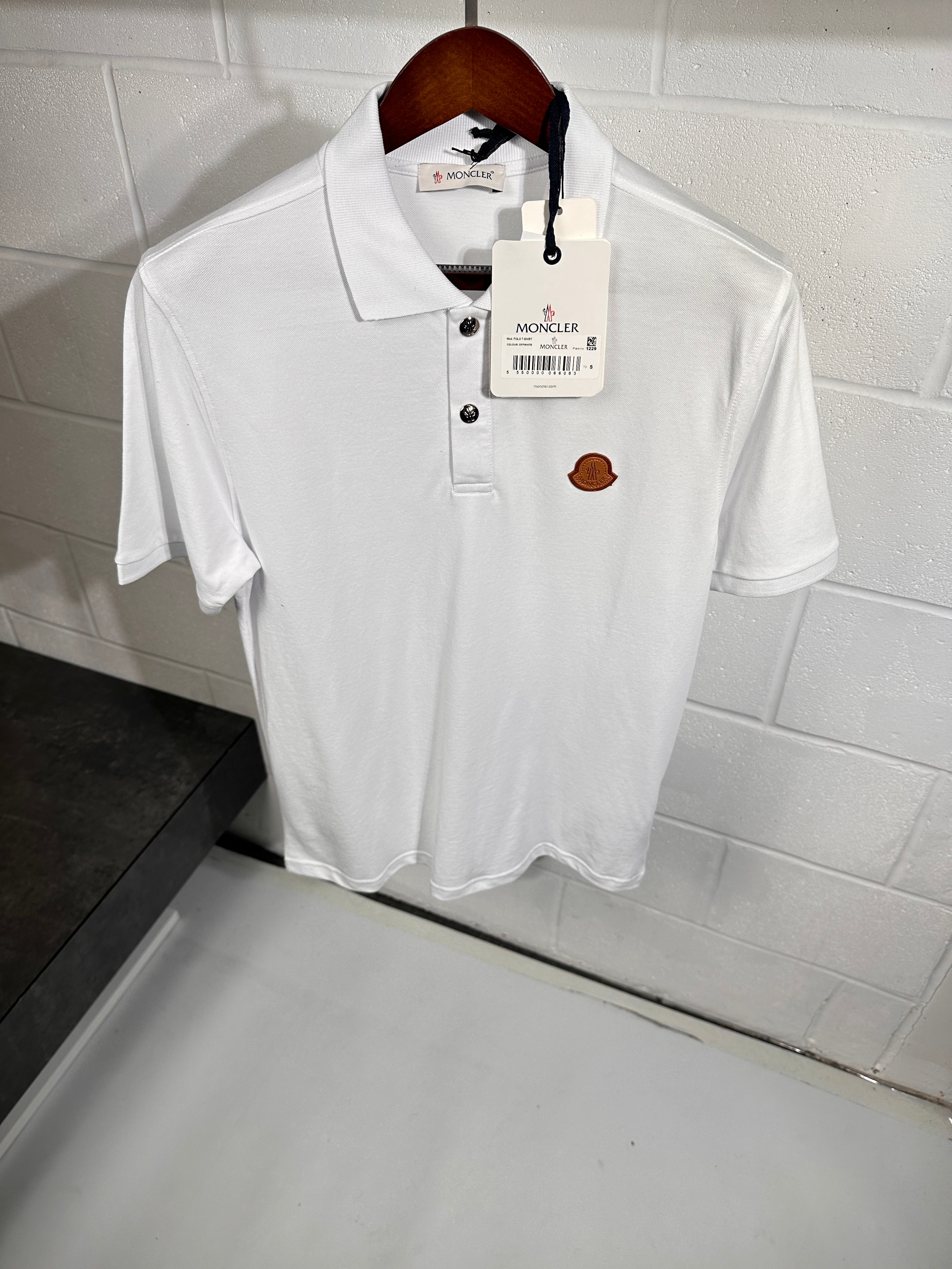 Moncler brown badge polo