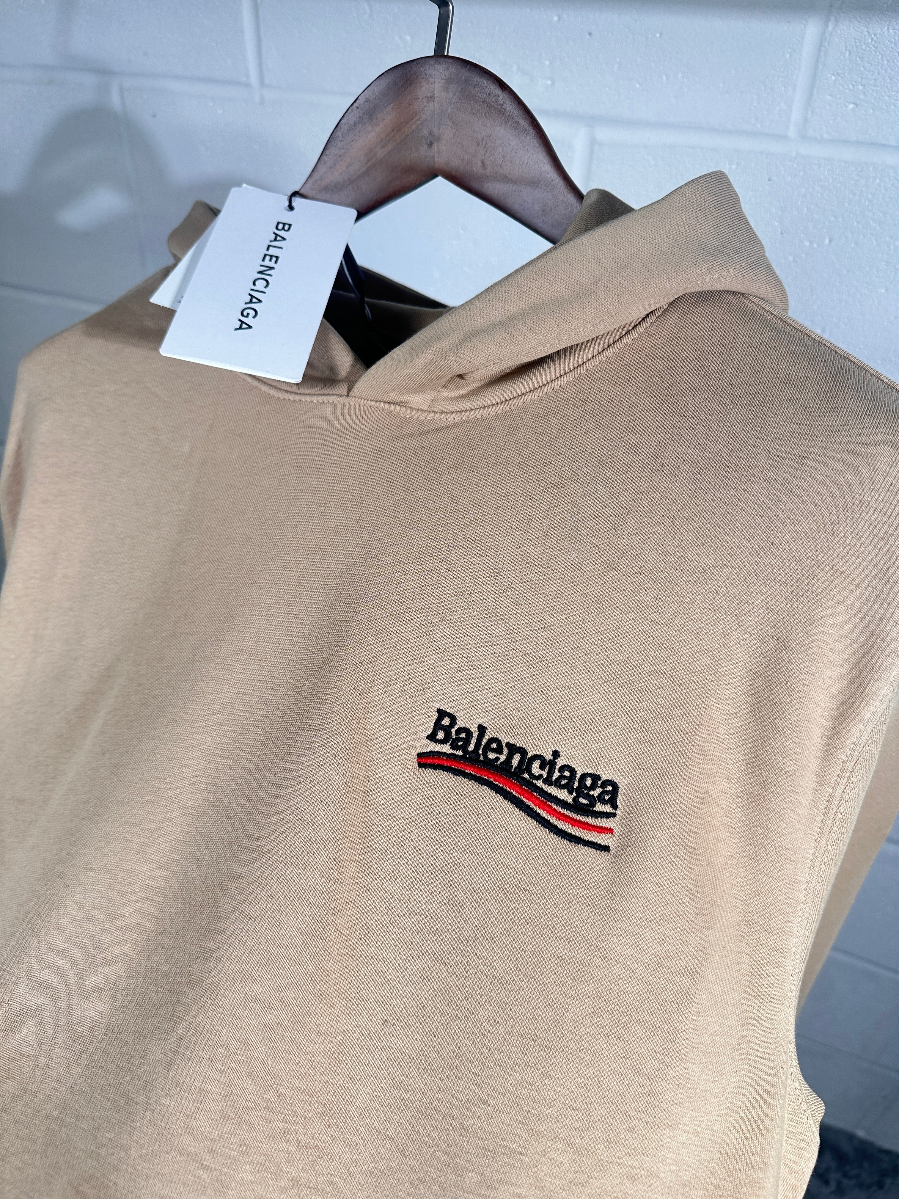 Balanciaga logo hoodie beige