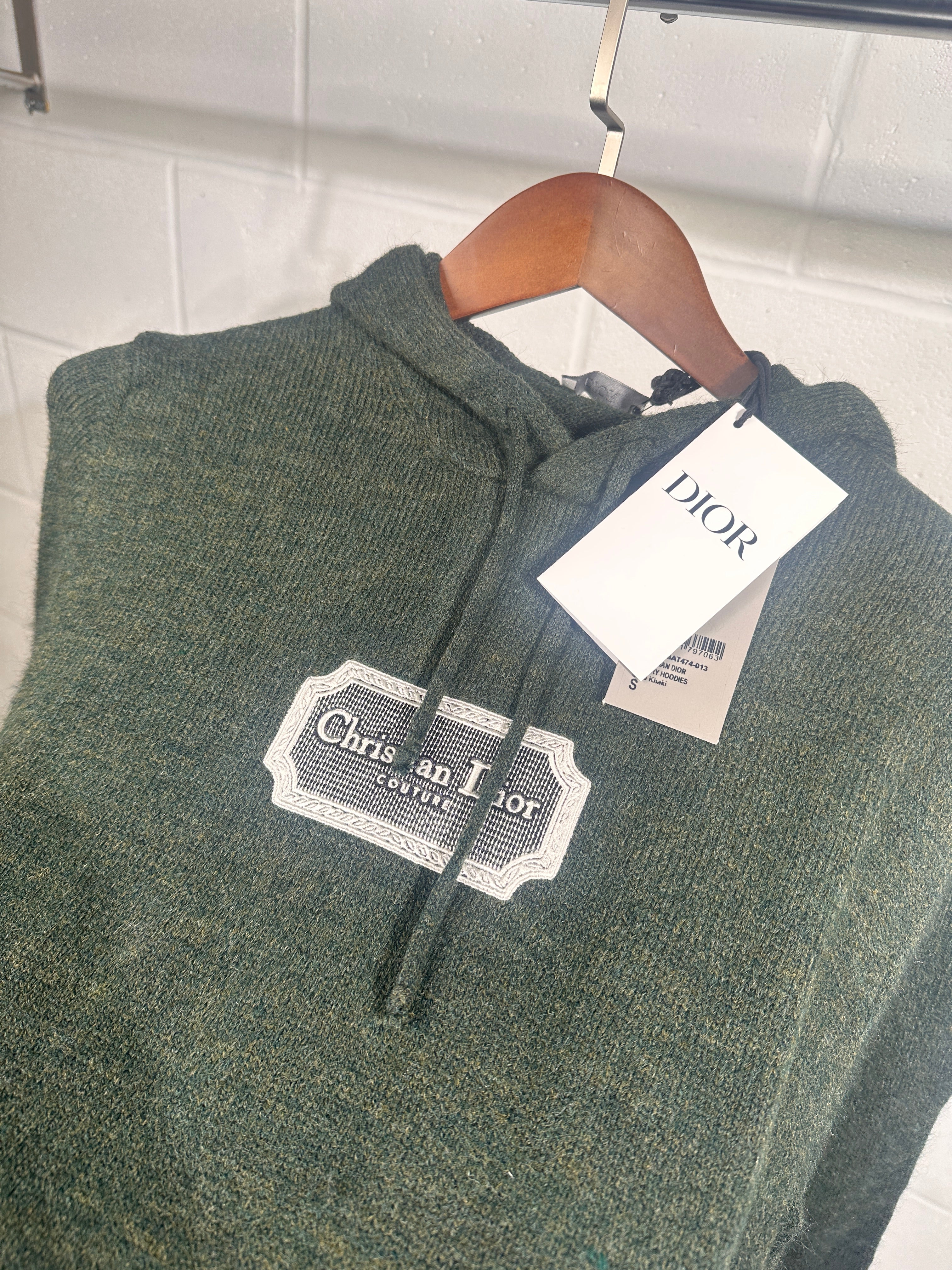 Christian Dior knitted hoodie light green