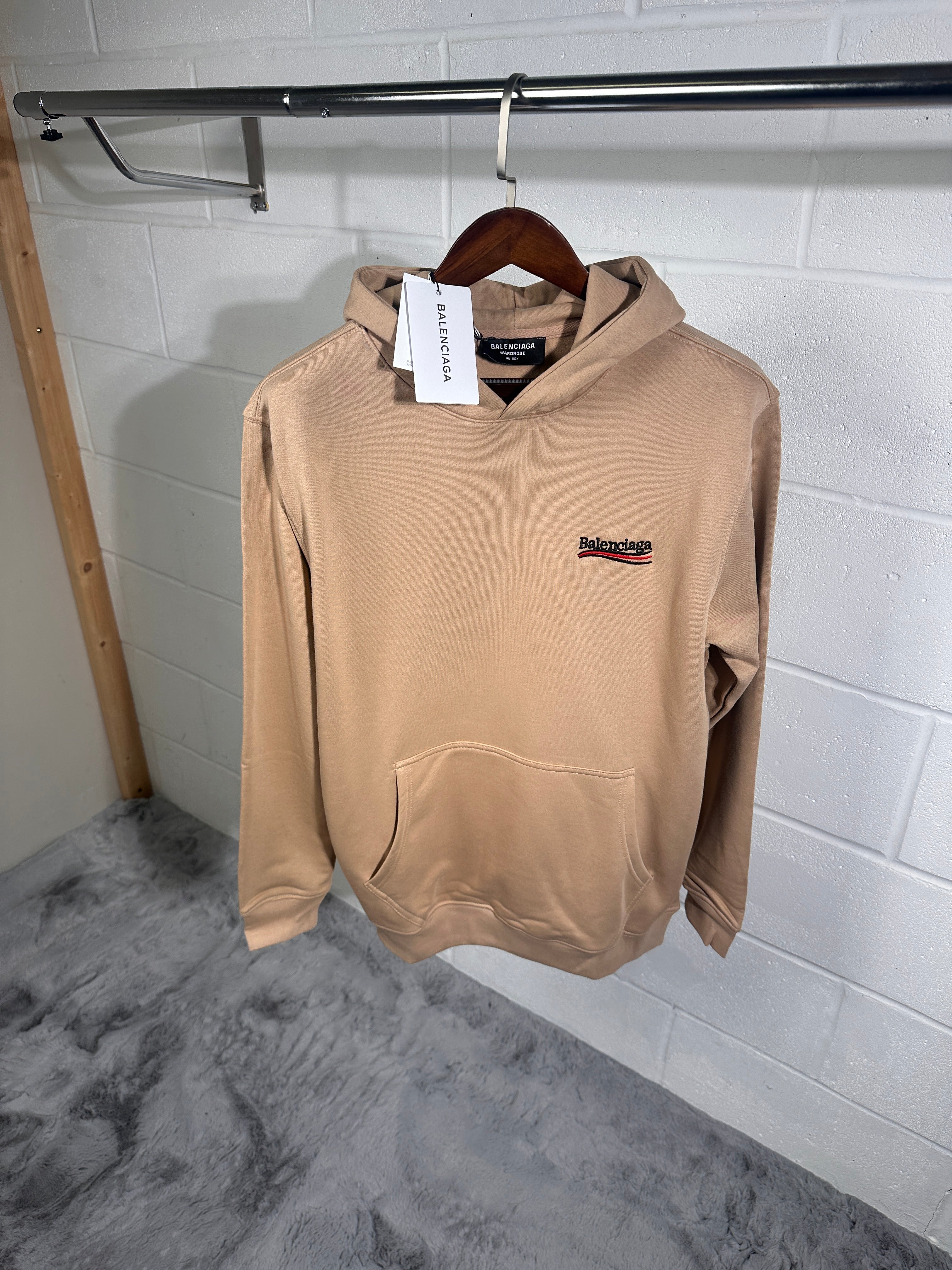 Balanciaga logo hoodie beige