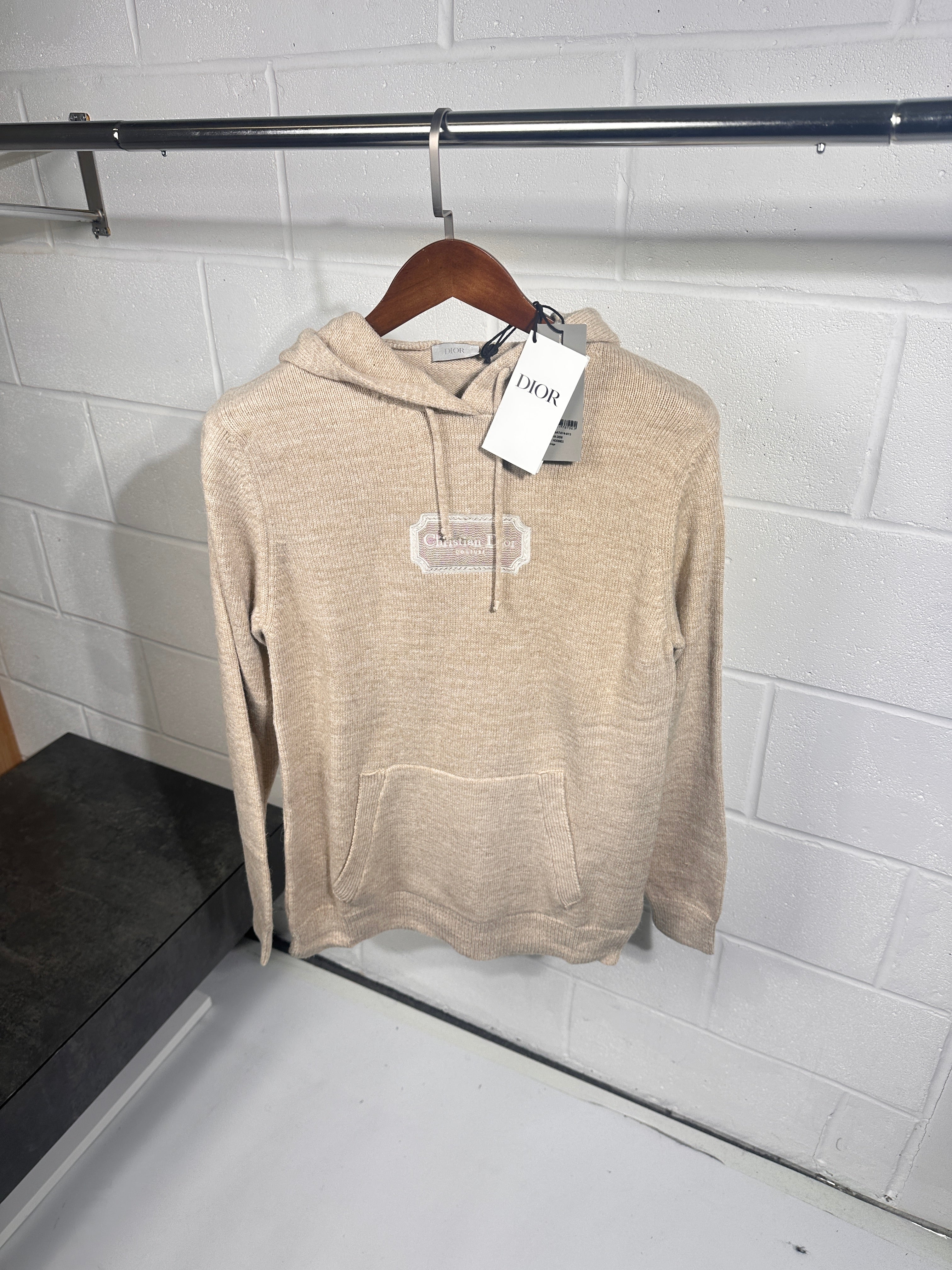 Christian Dior knitted hoodie beige