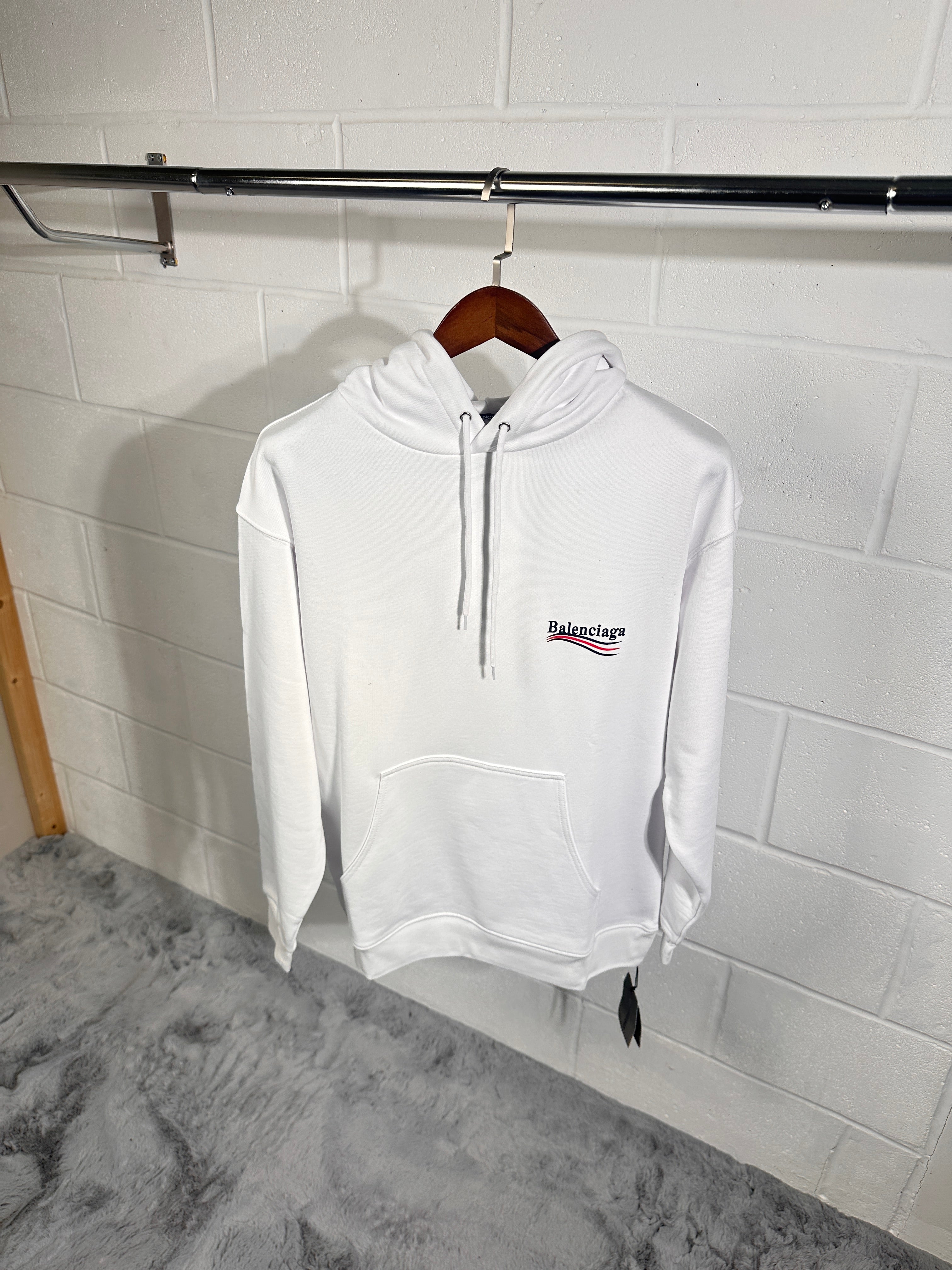 Balanciaga logo hoodie white