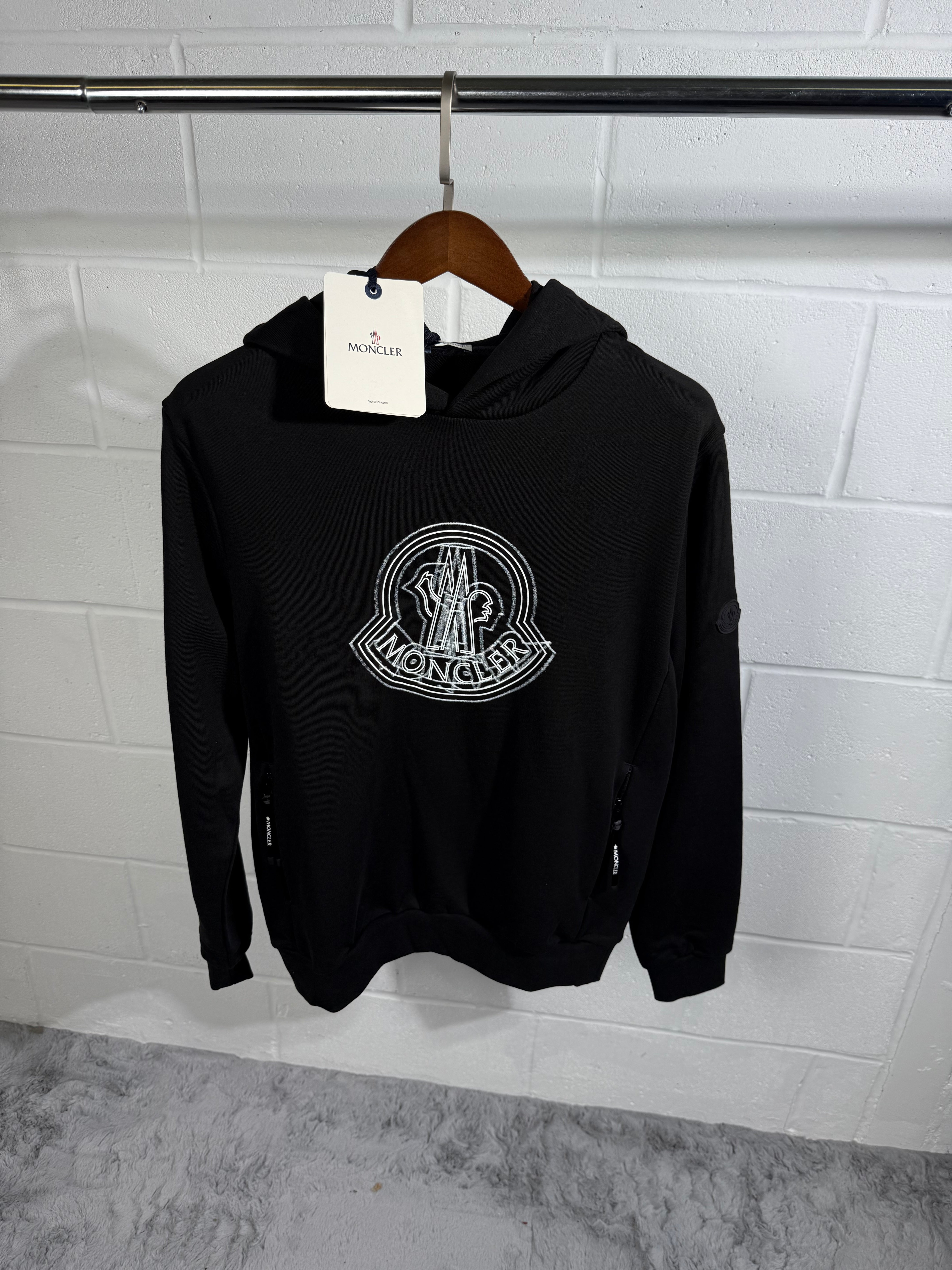 Moncler logo hoodie black