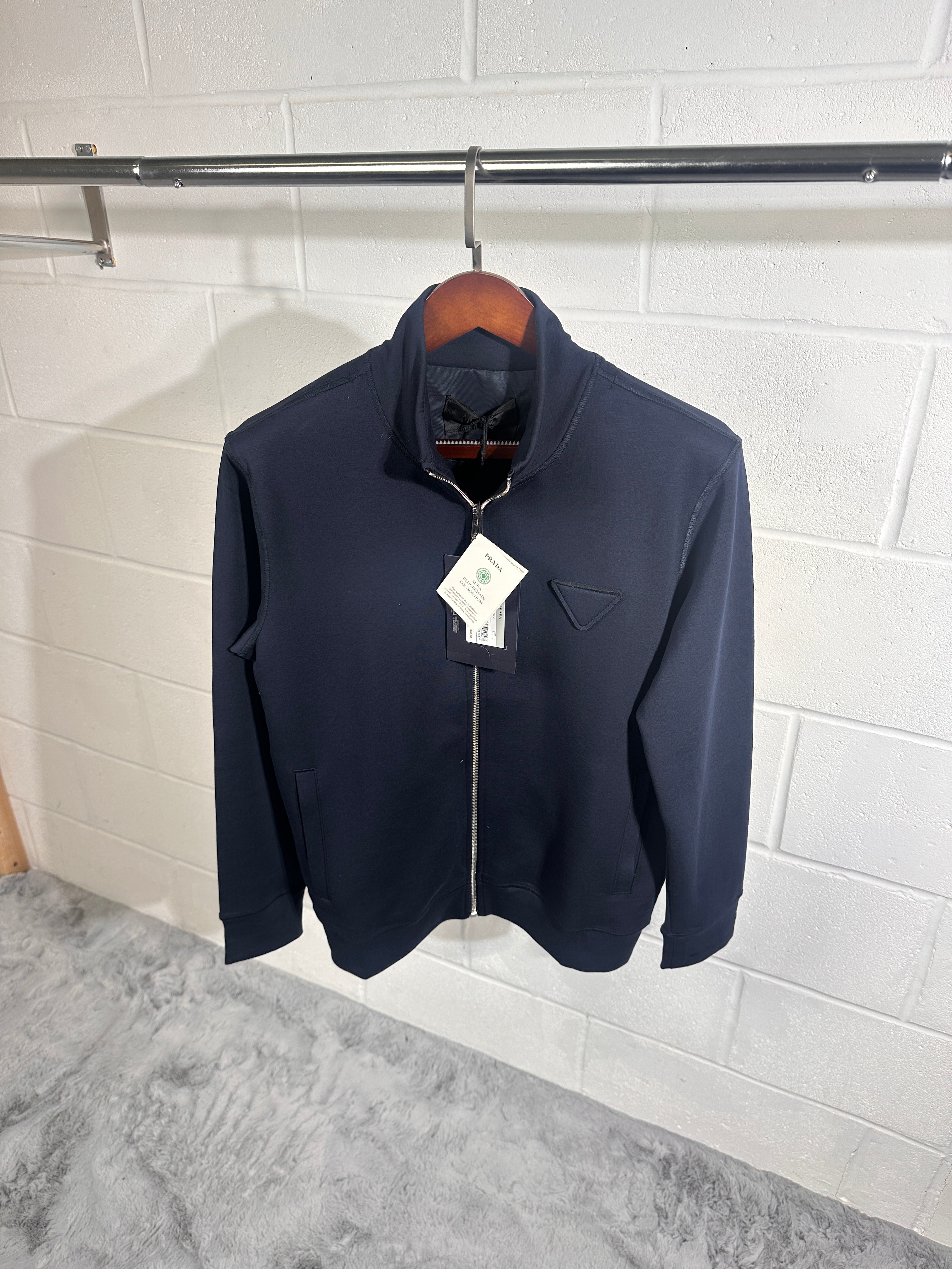 Prada cardigan zip up navy