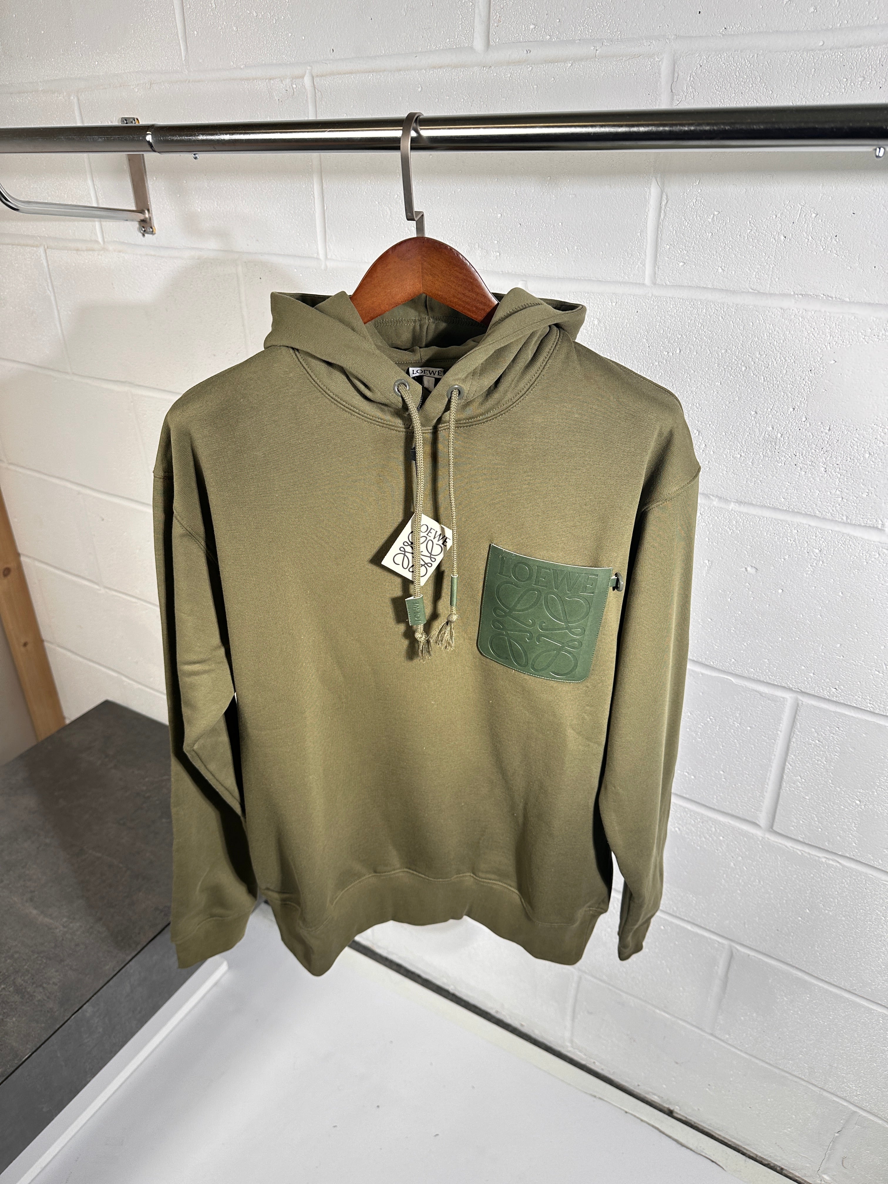 Loewe hoodie grey green