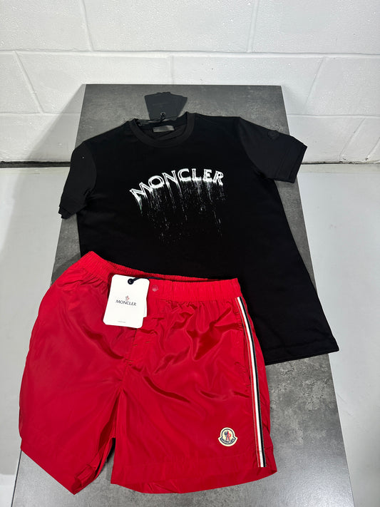 Moncler - short set black and red