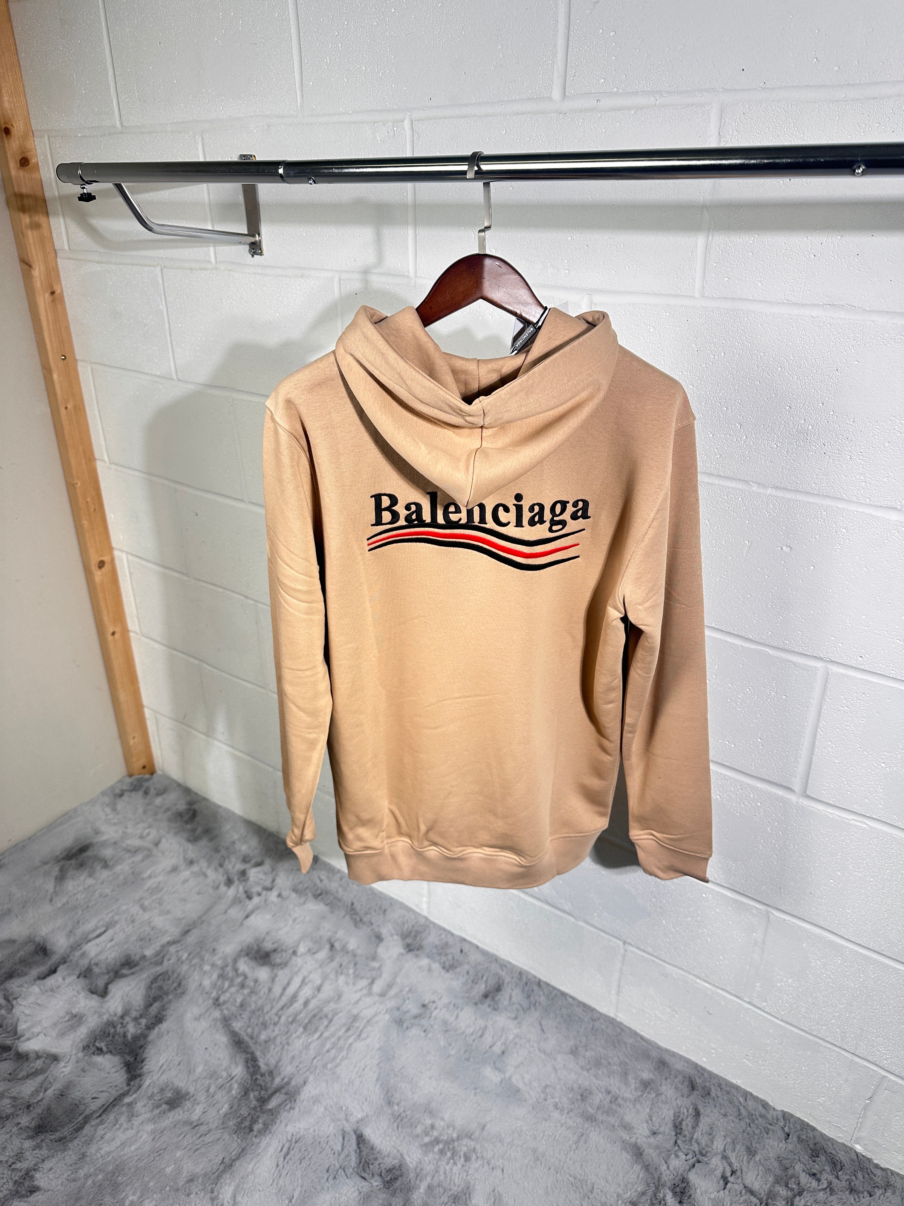 Balanciaga logo hoodie beige