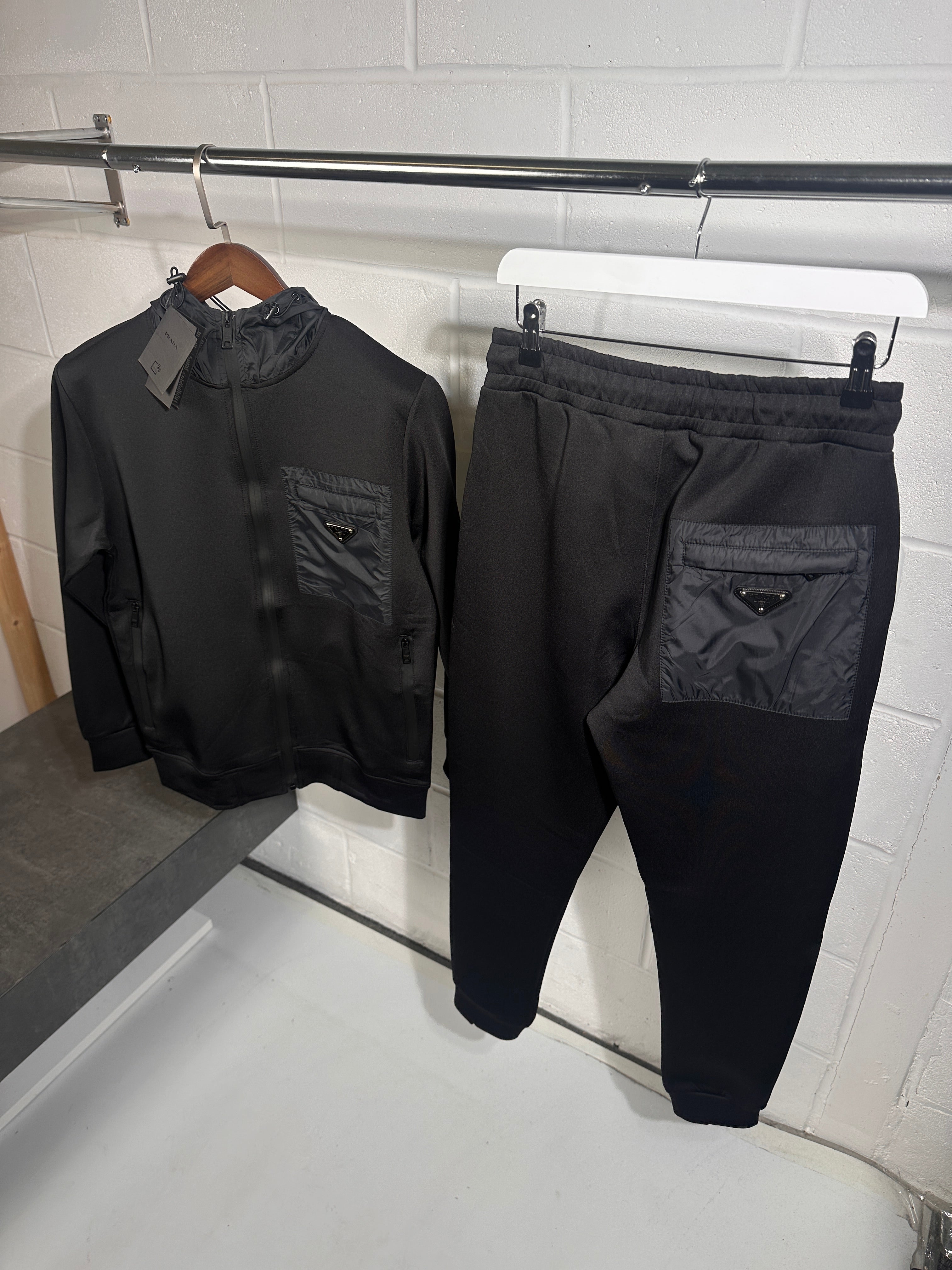 Prada nylon tracksuit black