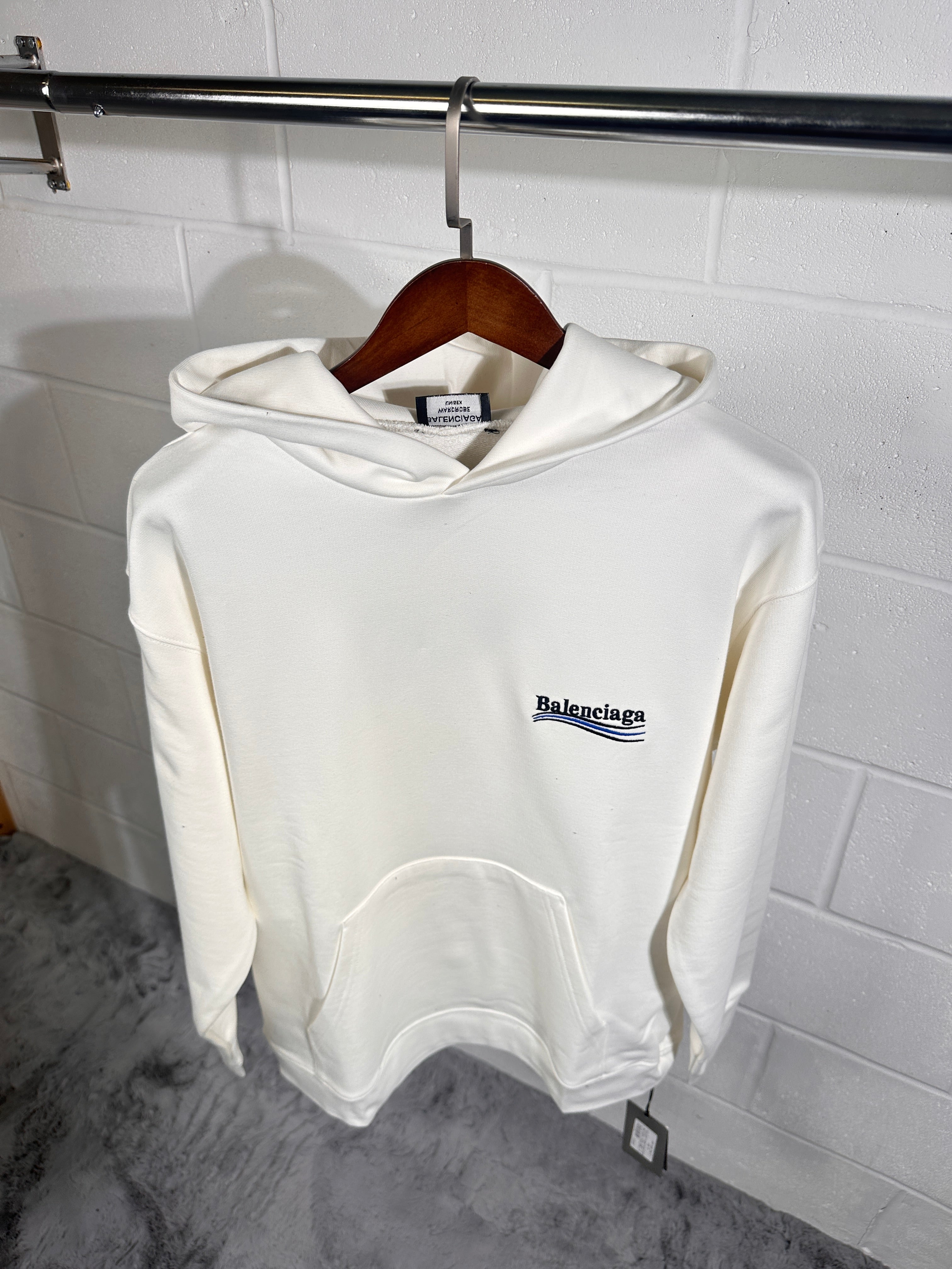 Balanciaga logo hoodie off white