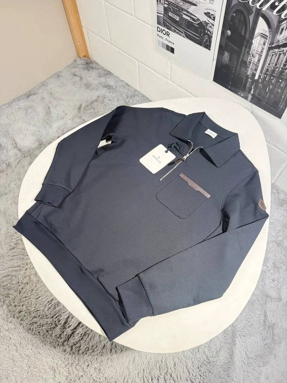 MNCLR QUARTER ZIP SWEATSHIRT NAVY by Stock supplier