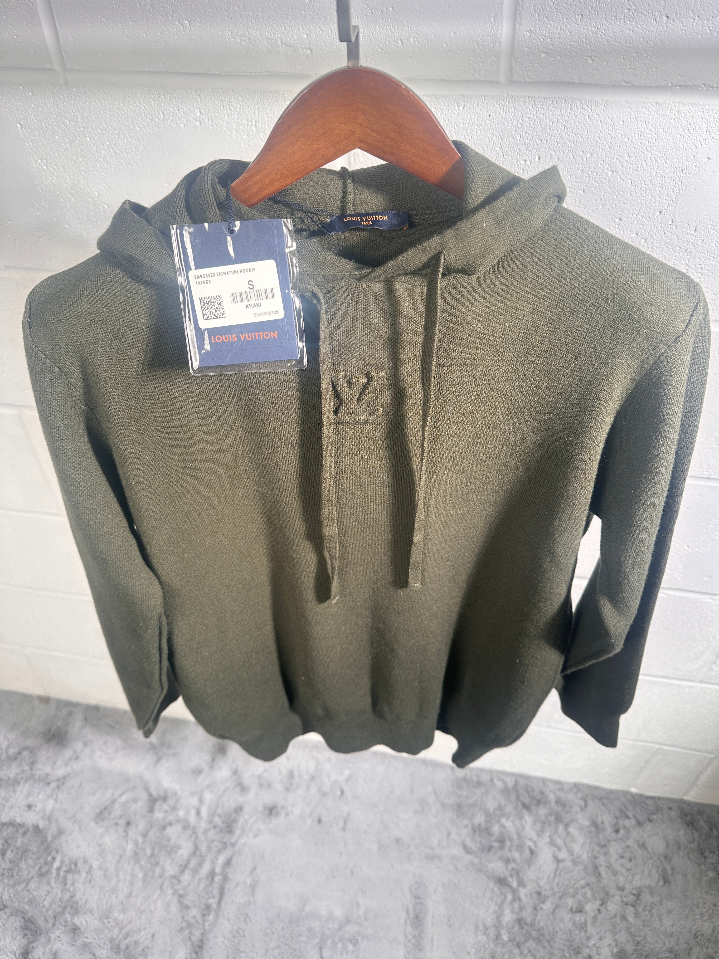 Lv knitted hoodie light green