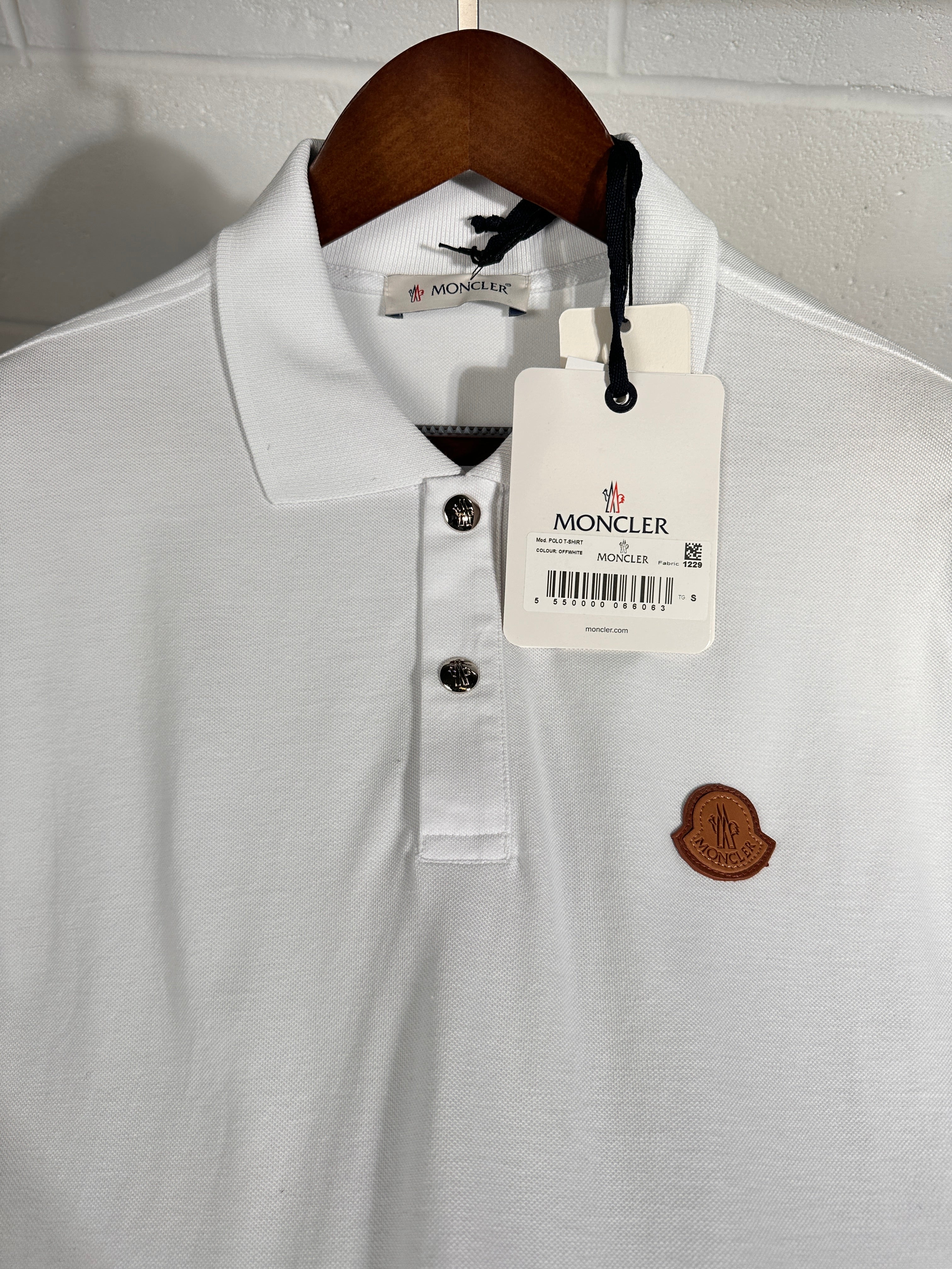 Moncler brown badge polo