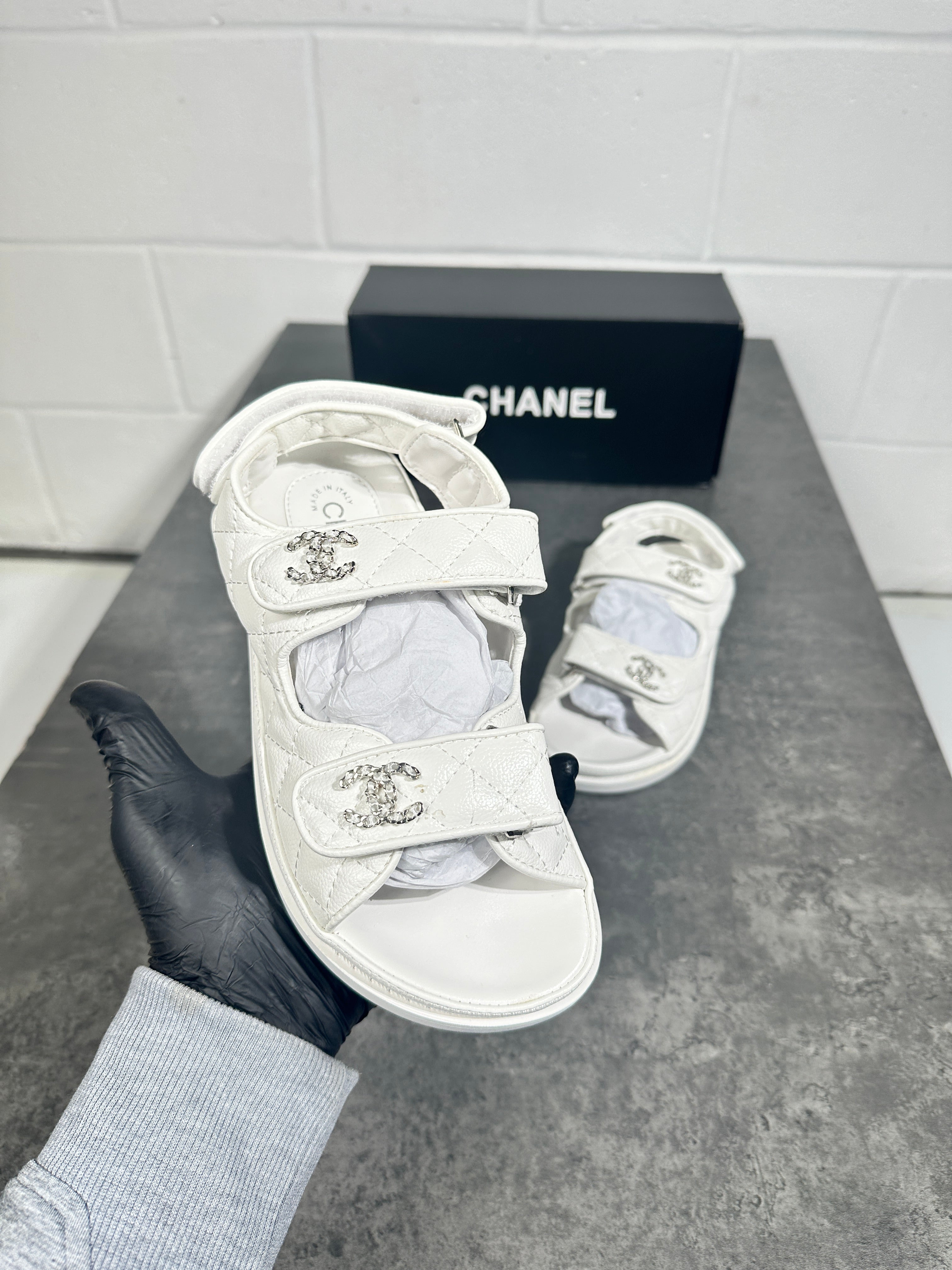 Channel - sandals full white