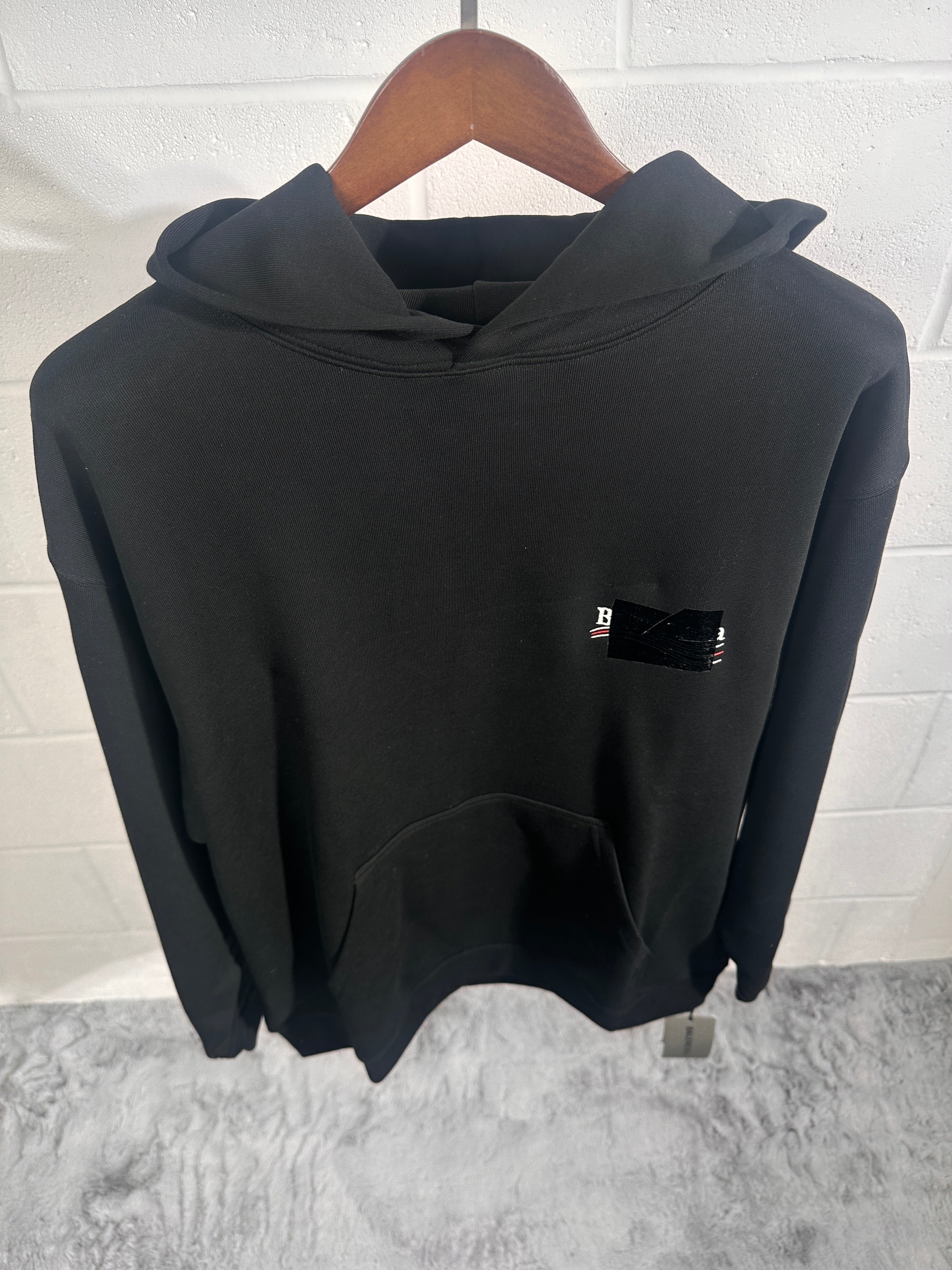 Balanciaga tape logo hoodie black