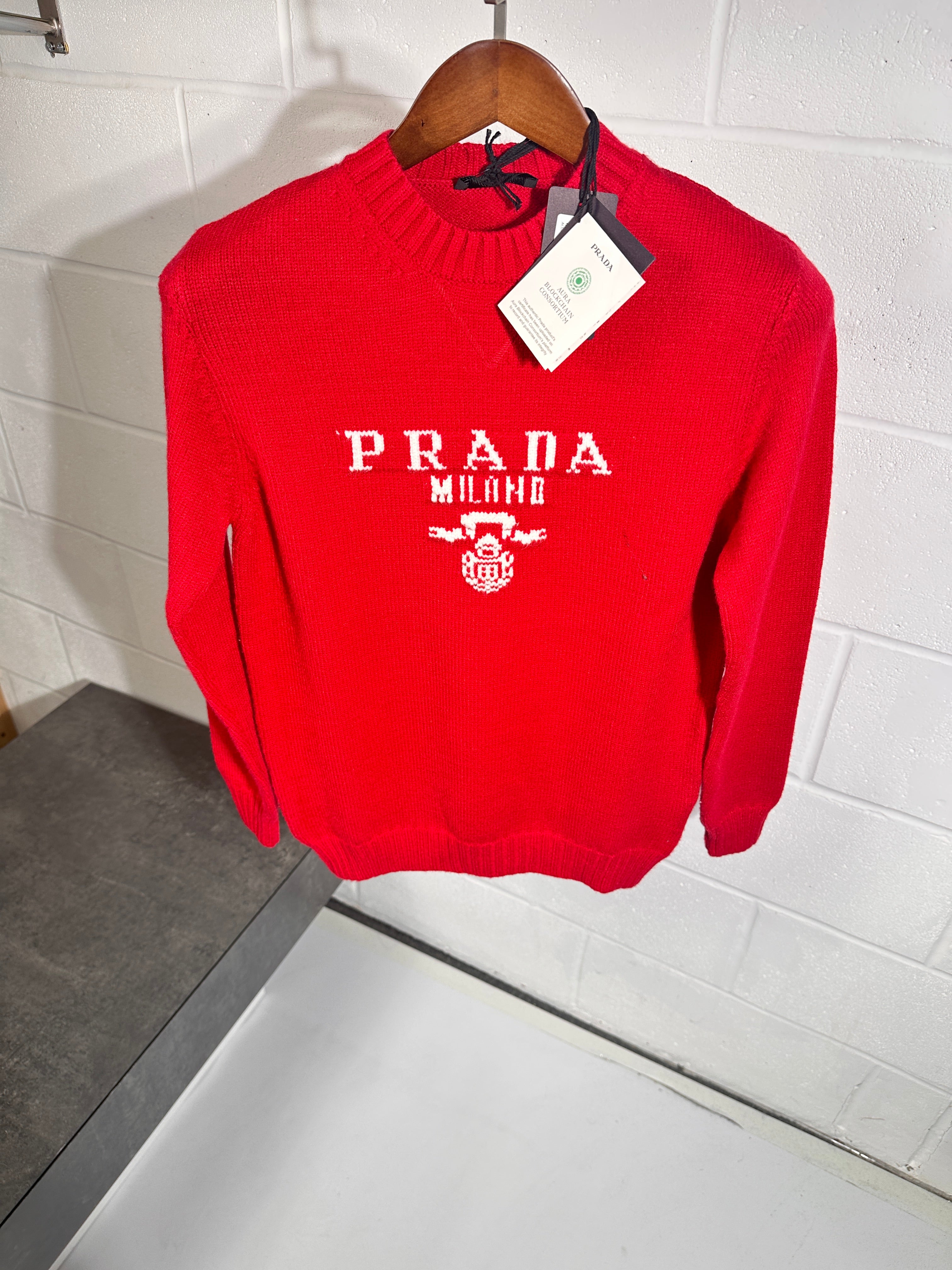 Prada knitted sweater Red