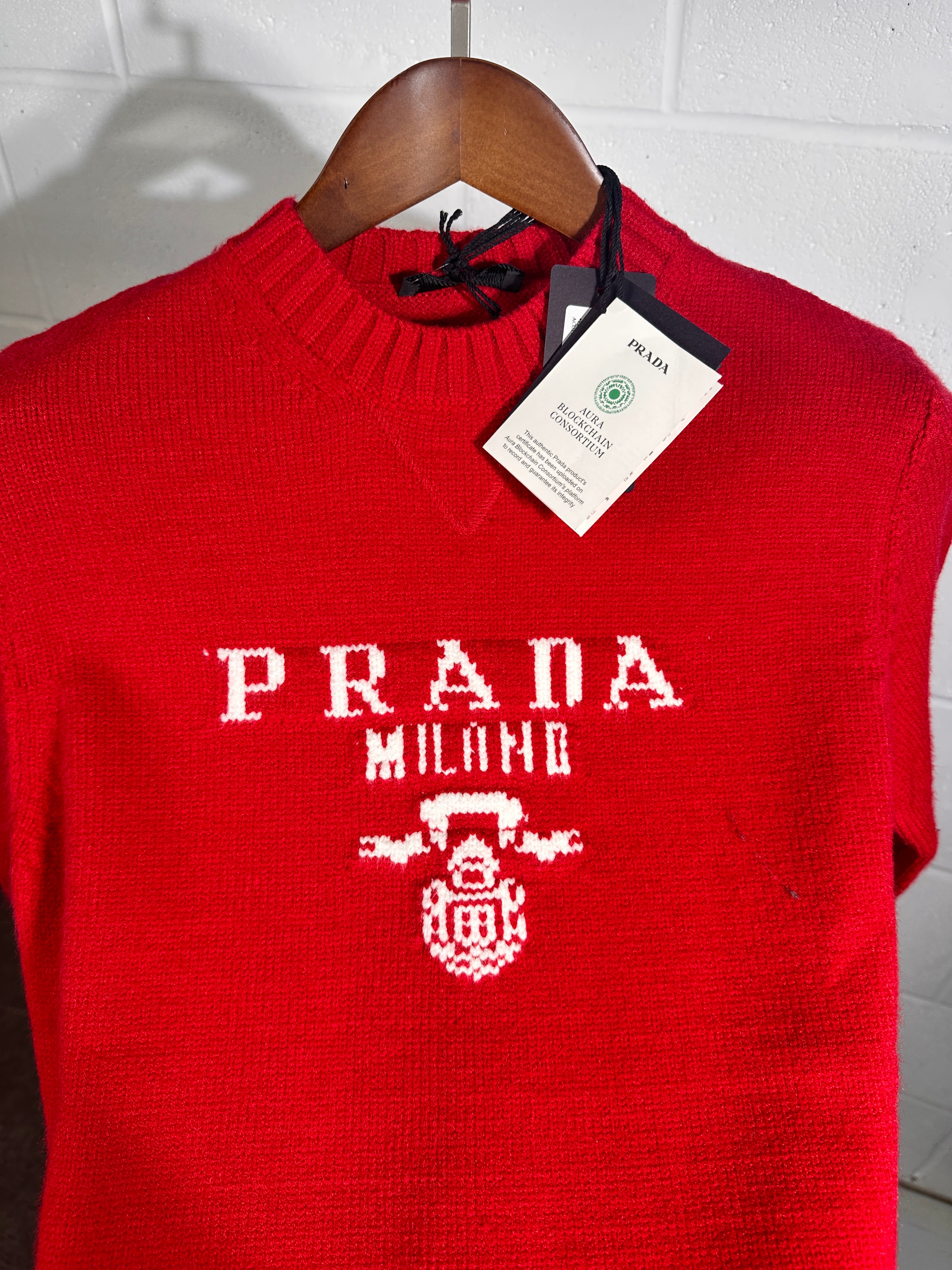 Prada knitted sweater Red