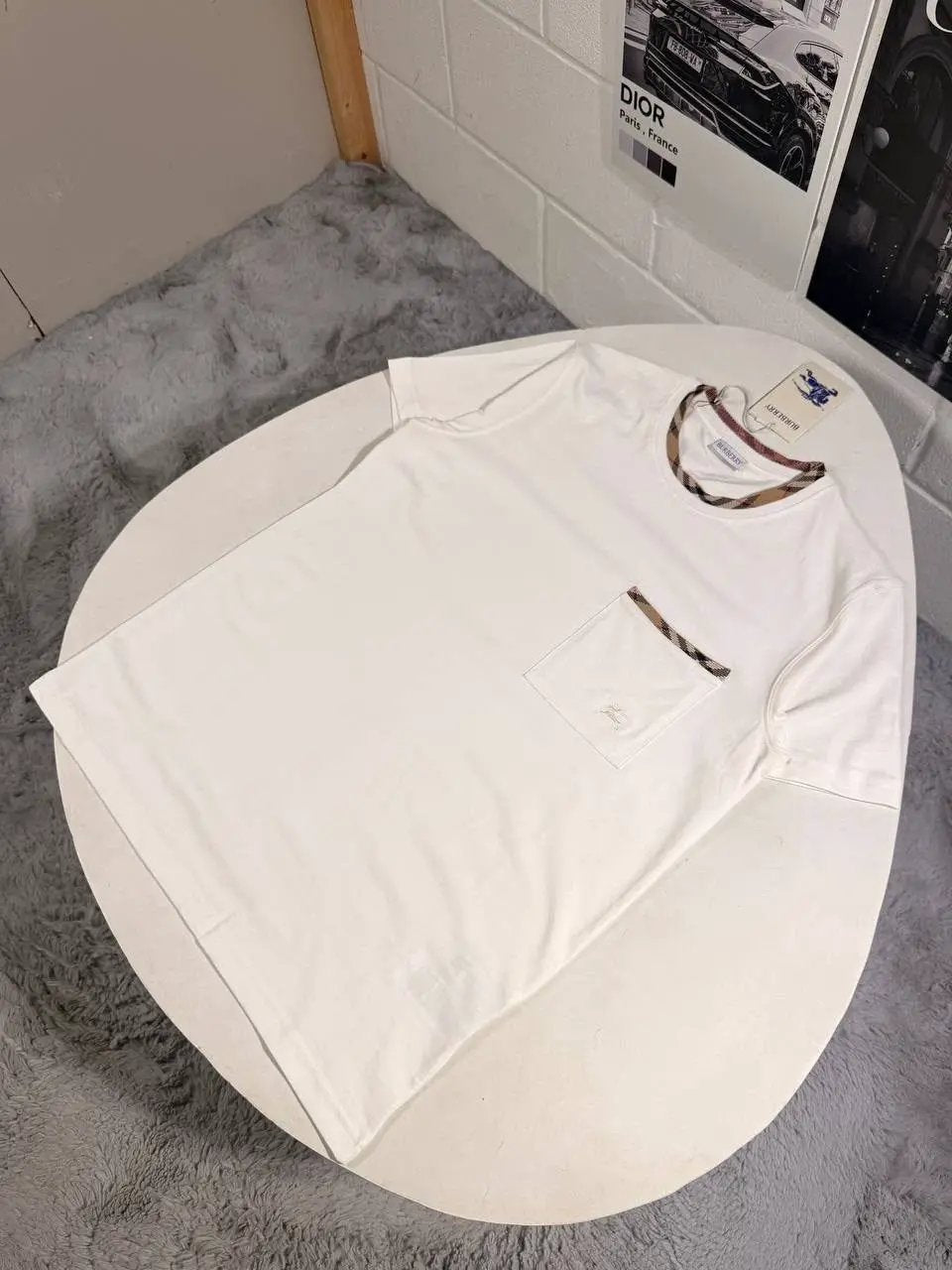 BURB CHECK TRIM TSHIRT by Stock supplier