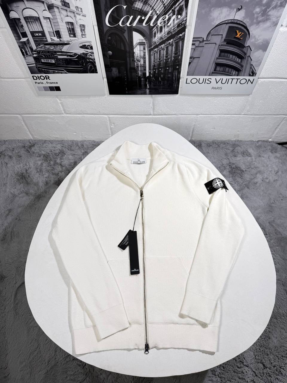 SI ZIP UP SWEATER WHITE