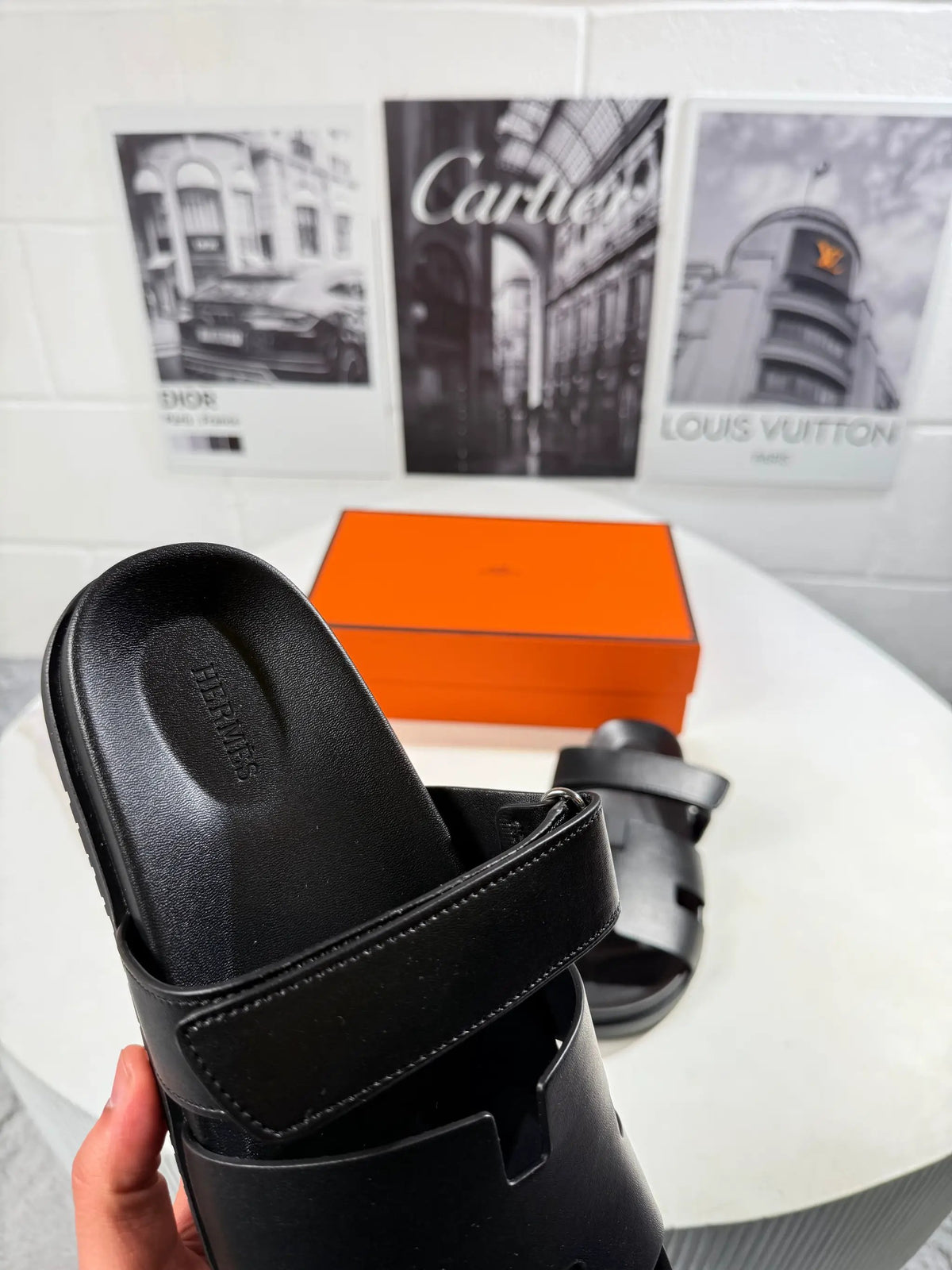HRMS BLACK SLIDES MENS Stock supplier