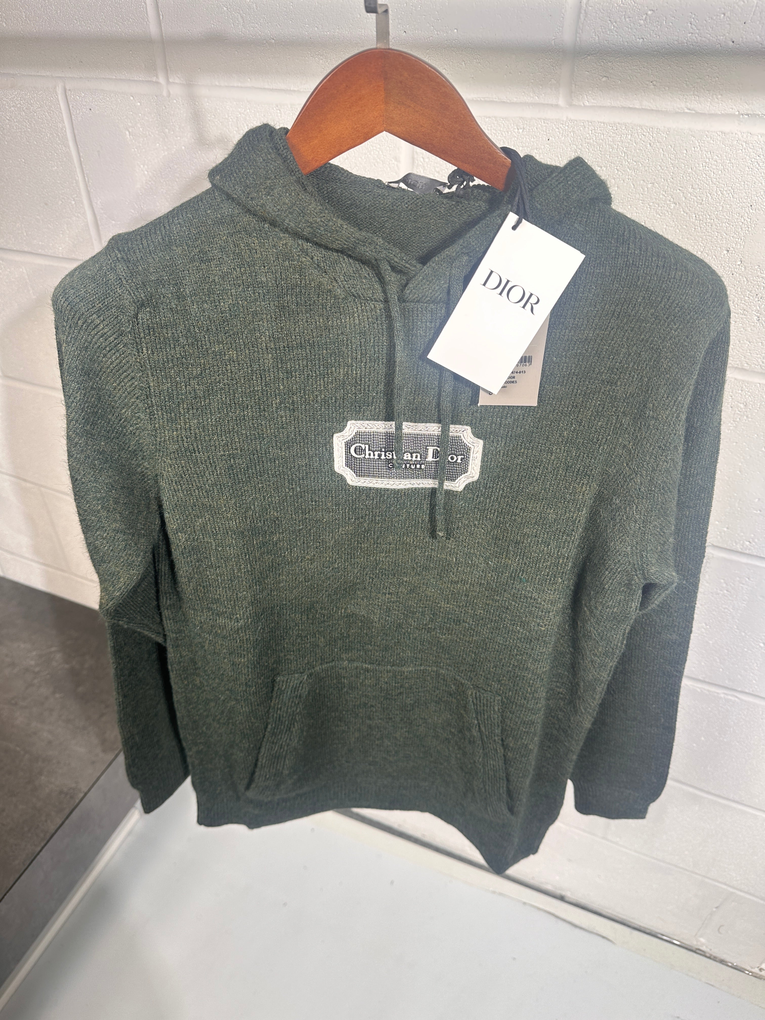 Christian Dior knitted hoodie light green