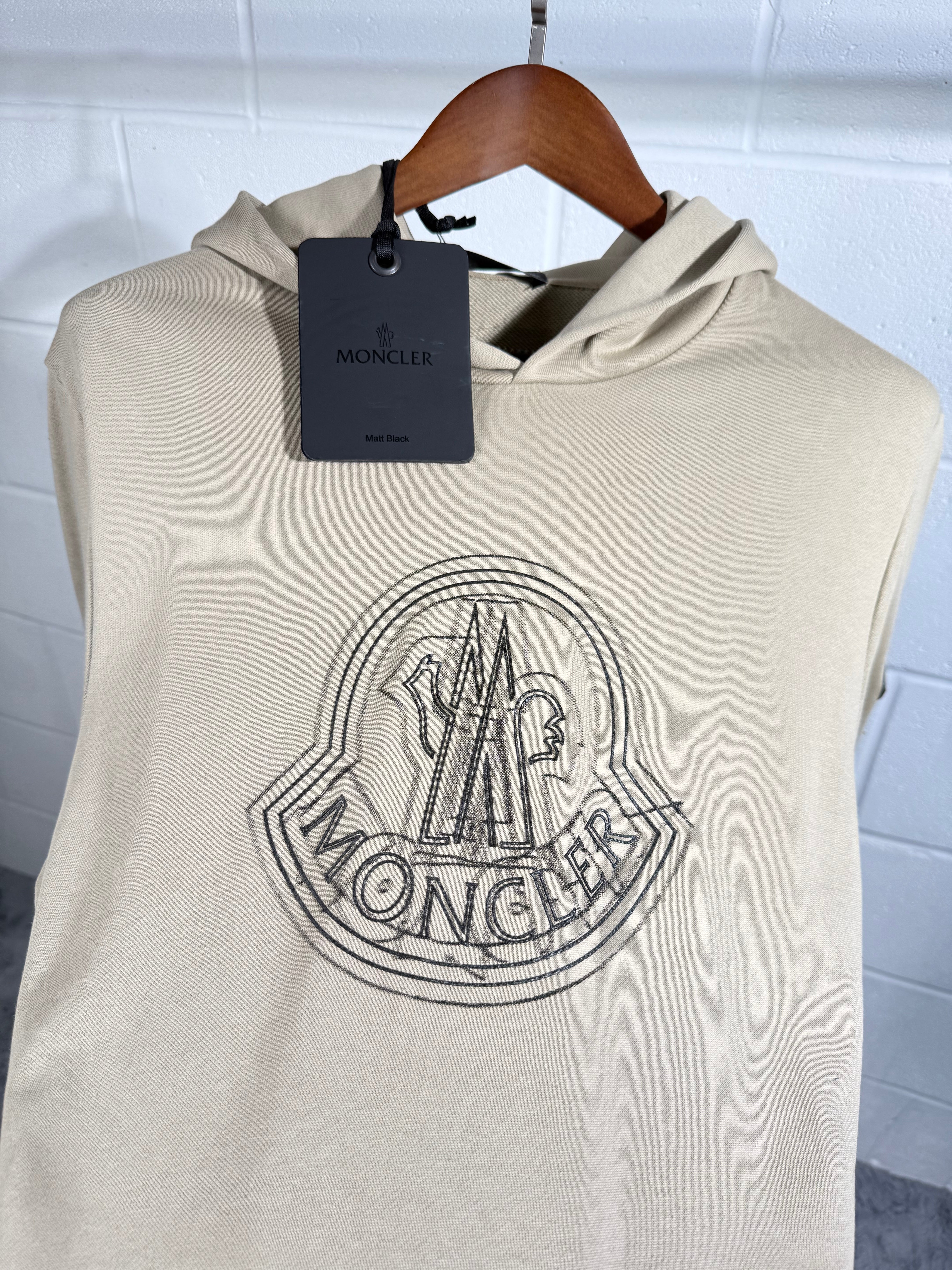 Moncler logo hoodie beige