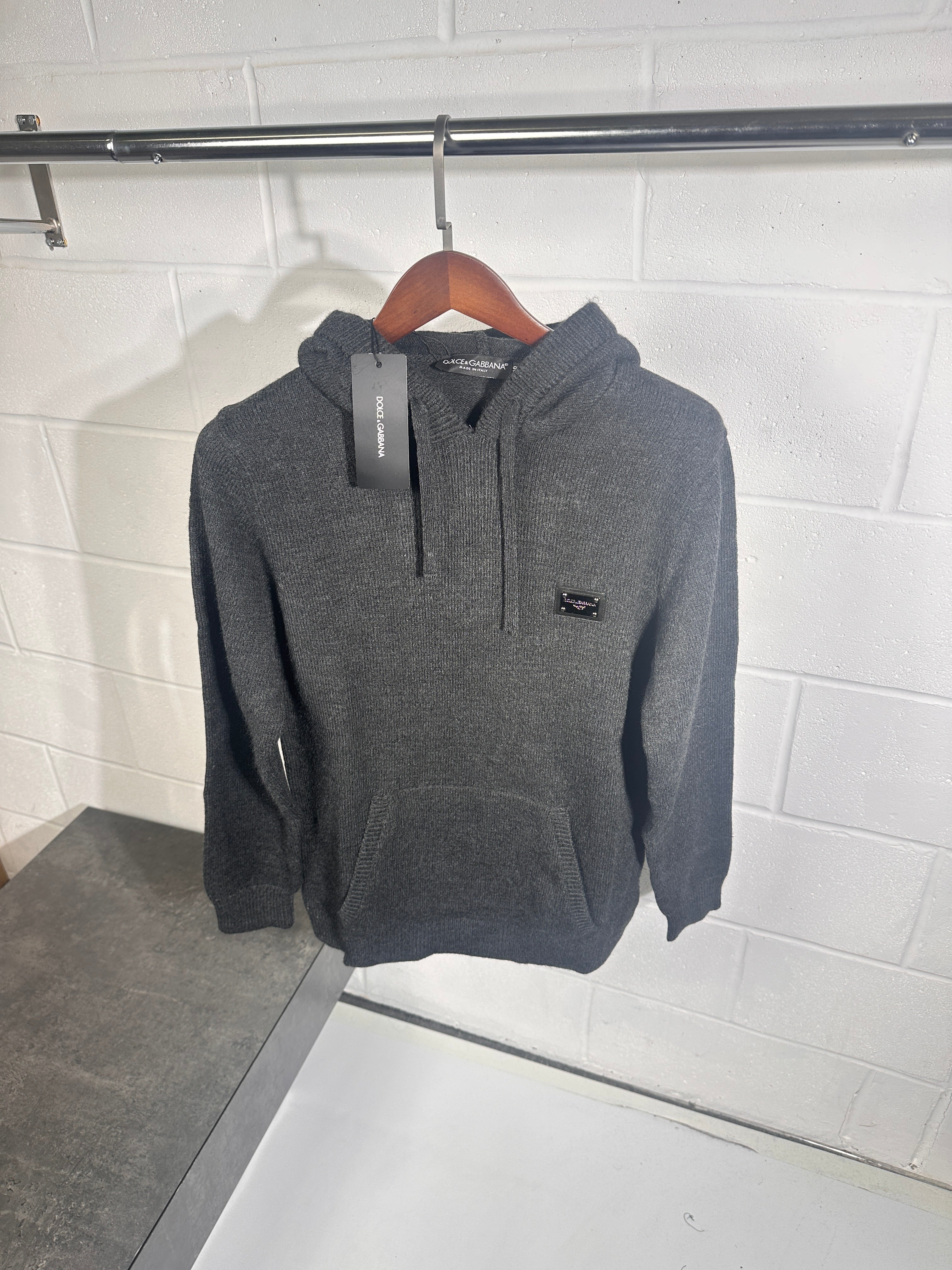 D & G Grey knitted hoodie