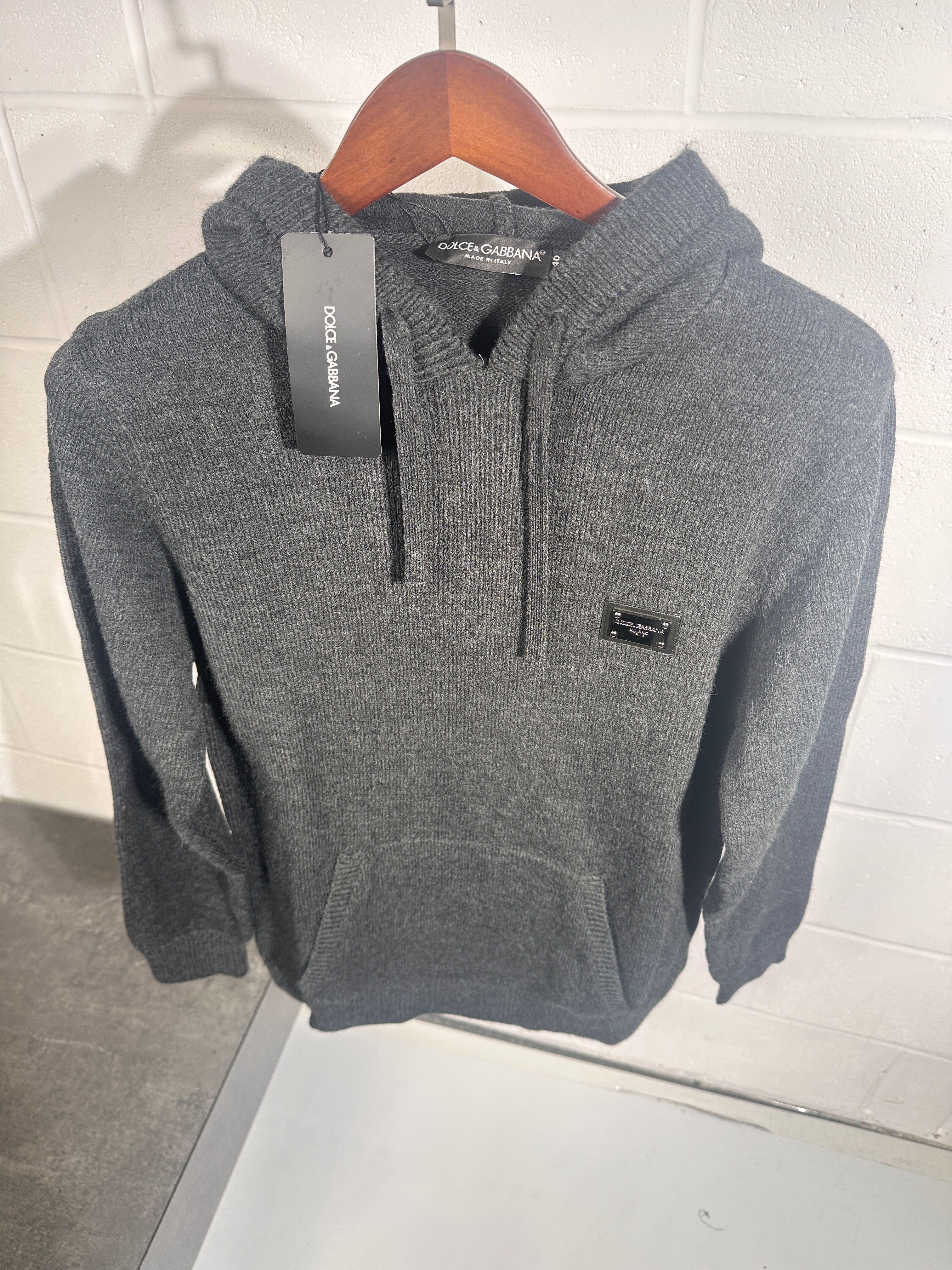 D & G Grey knitted hoodie