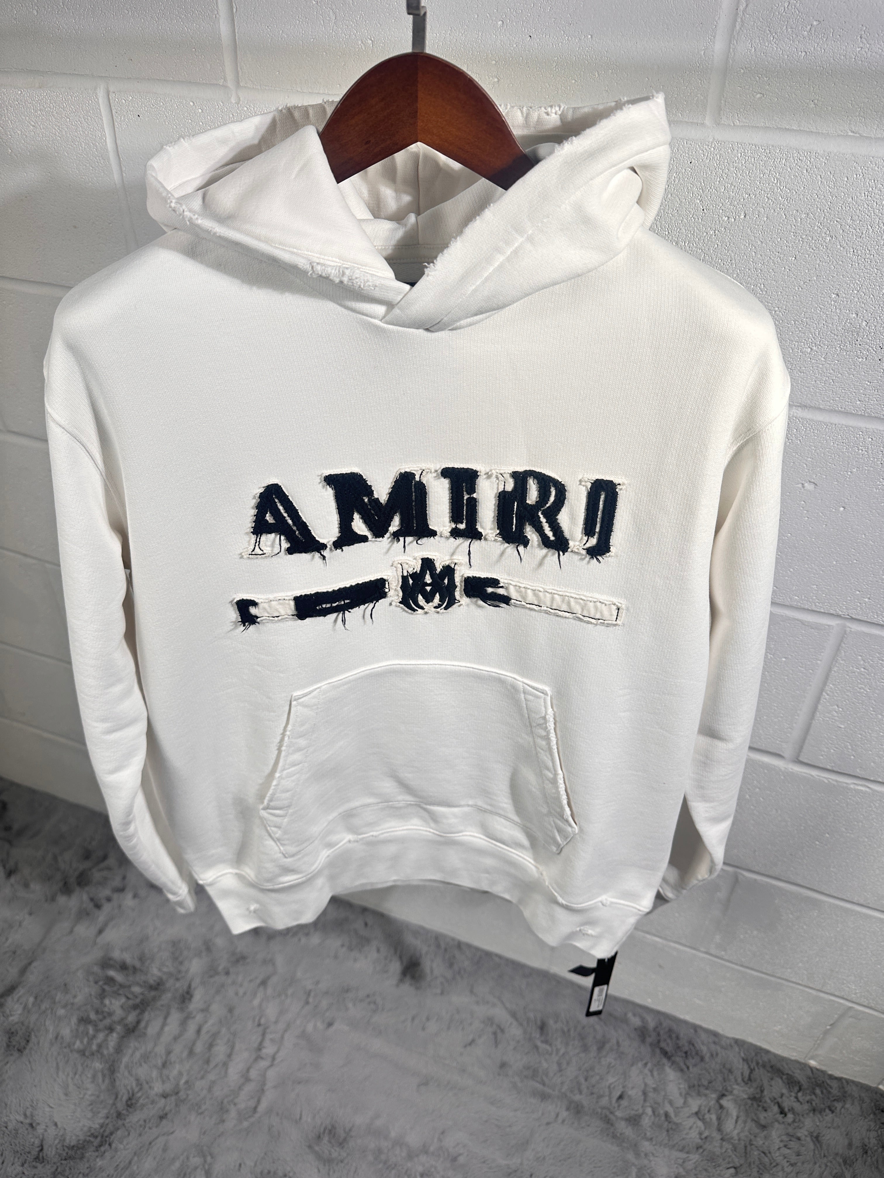 Amiri logo hoodie white