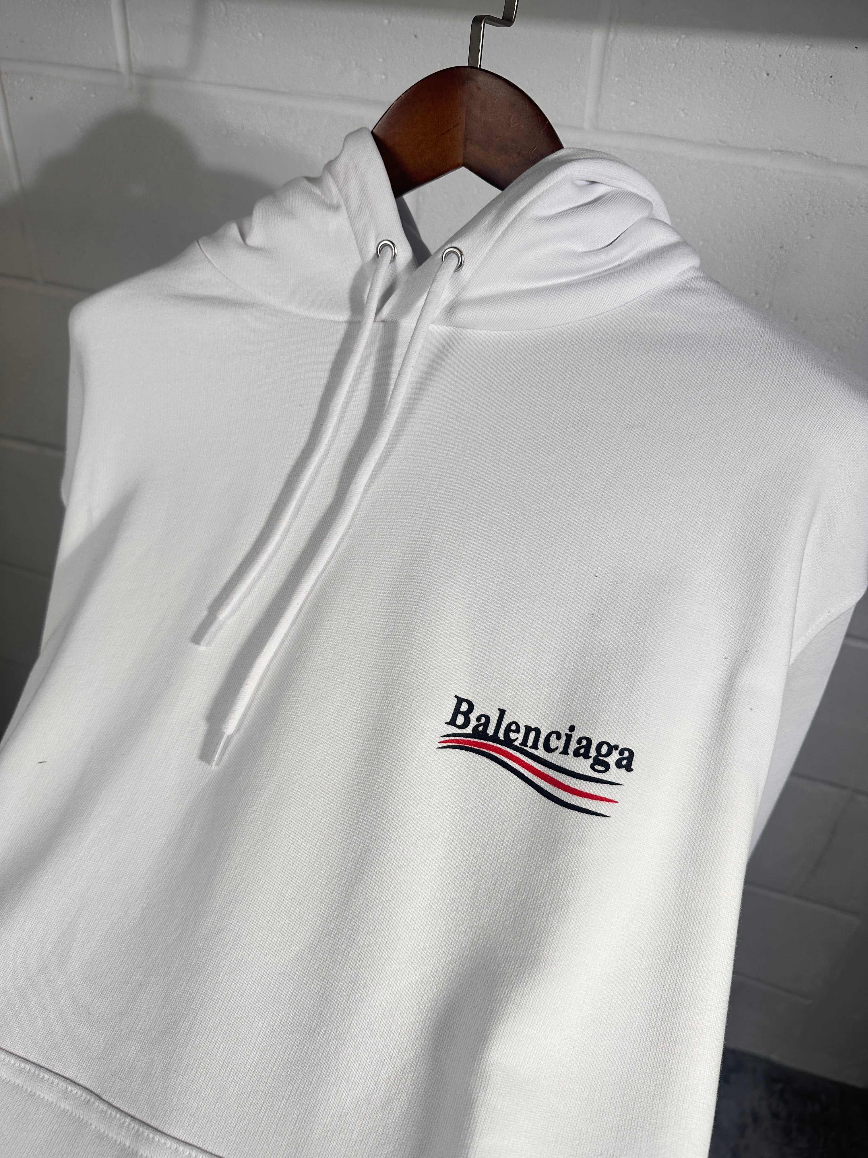 Balanciaga logo hoodie white