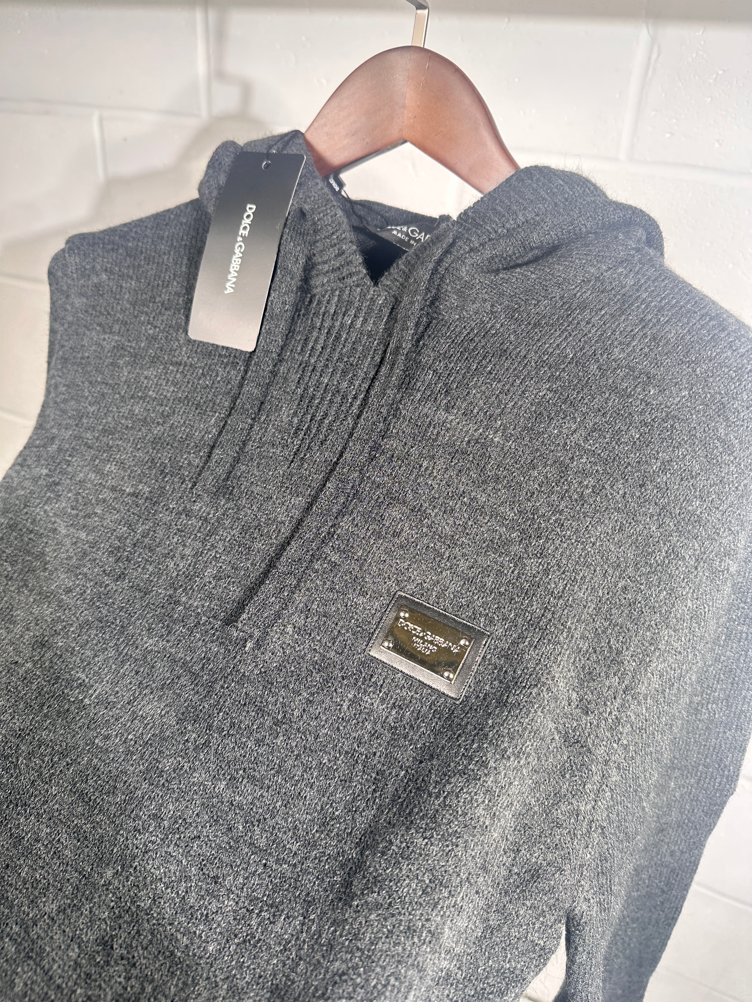 D & G Grey knitted hoodie