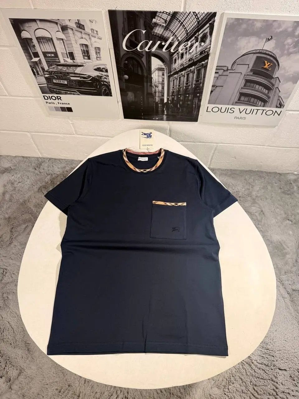BURB CHECK TRIM TSHIRT by Stock supplier
