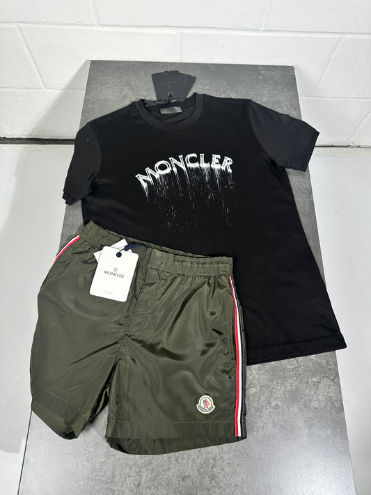 Moncler - short set black and green