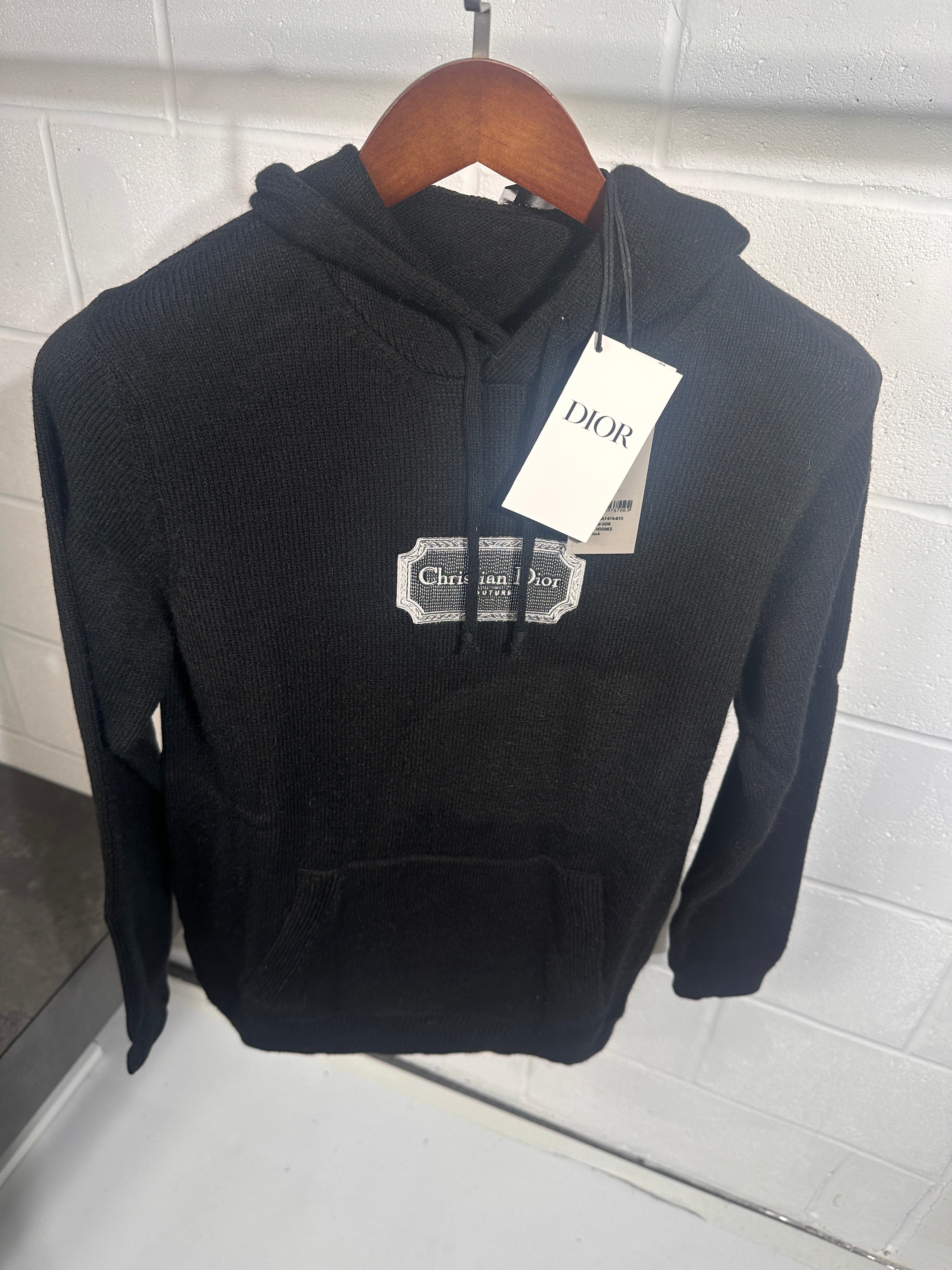 Christian Dior knitted hoodie black