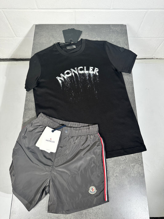 Moncler - short set black and grey