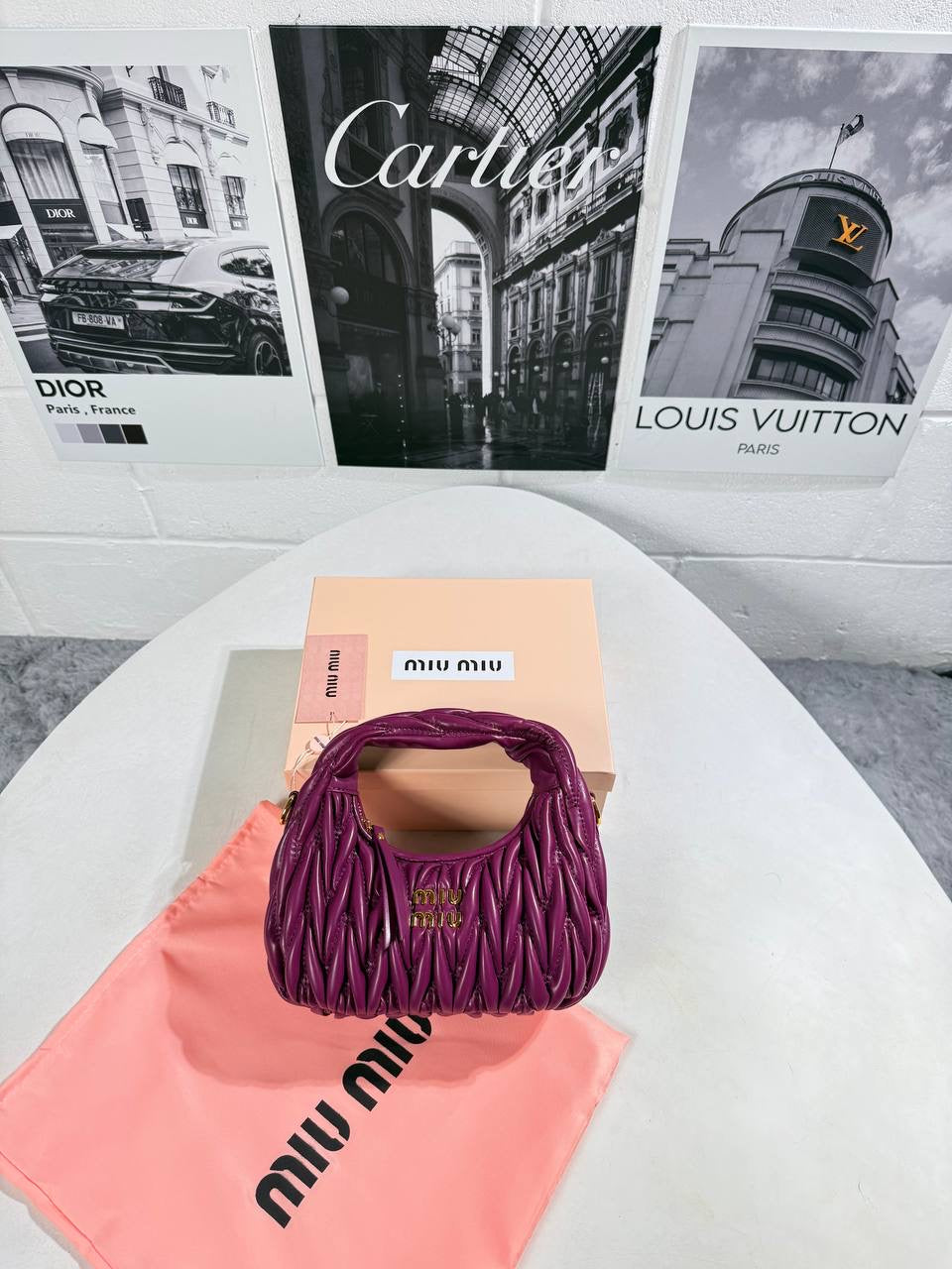MIU MATELASSE NAPPA LEATHER BAG