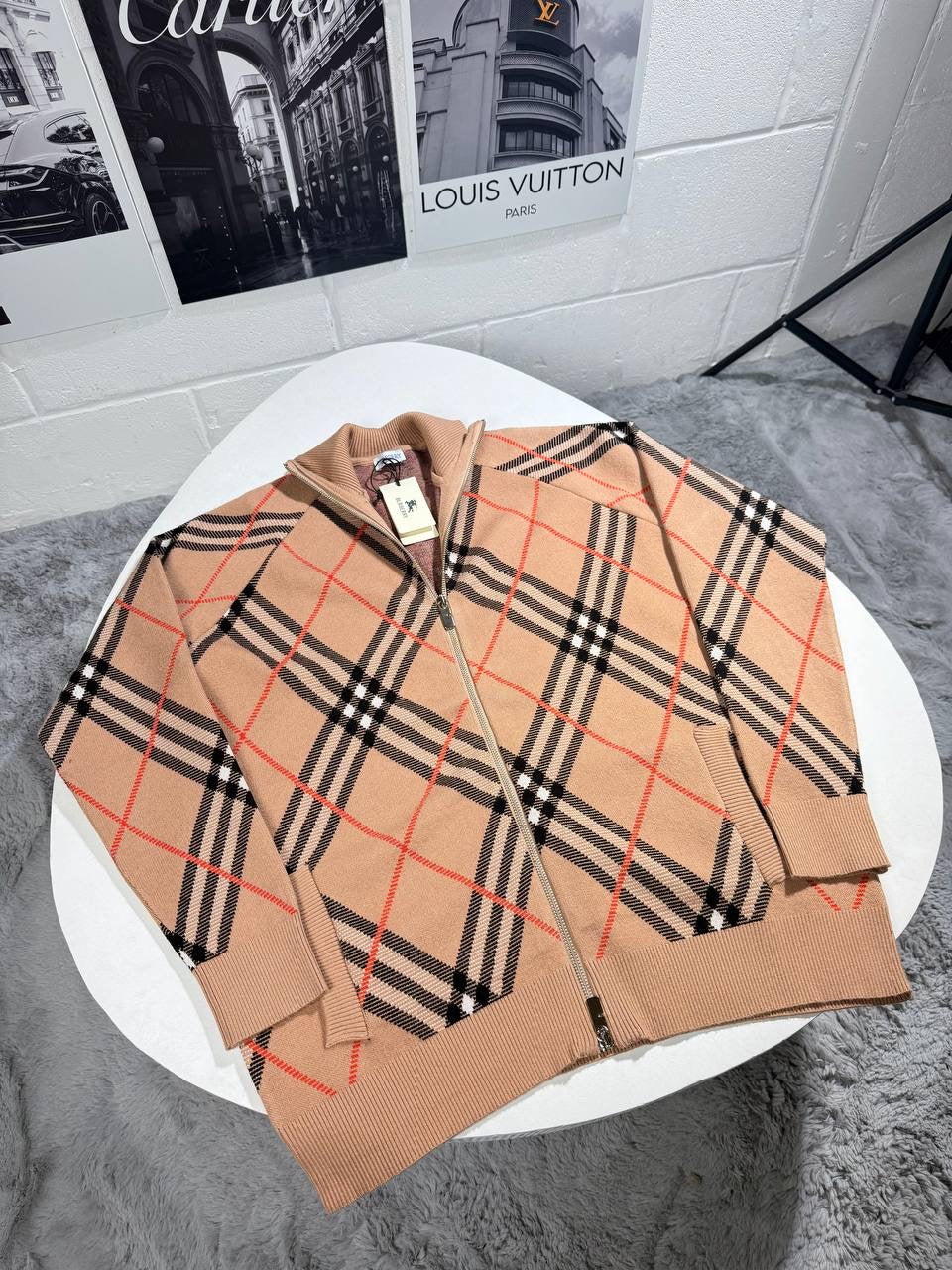 BURB CHECKED CARDIGAN KNITTED