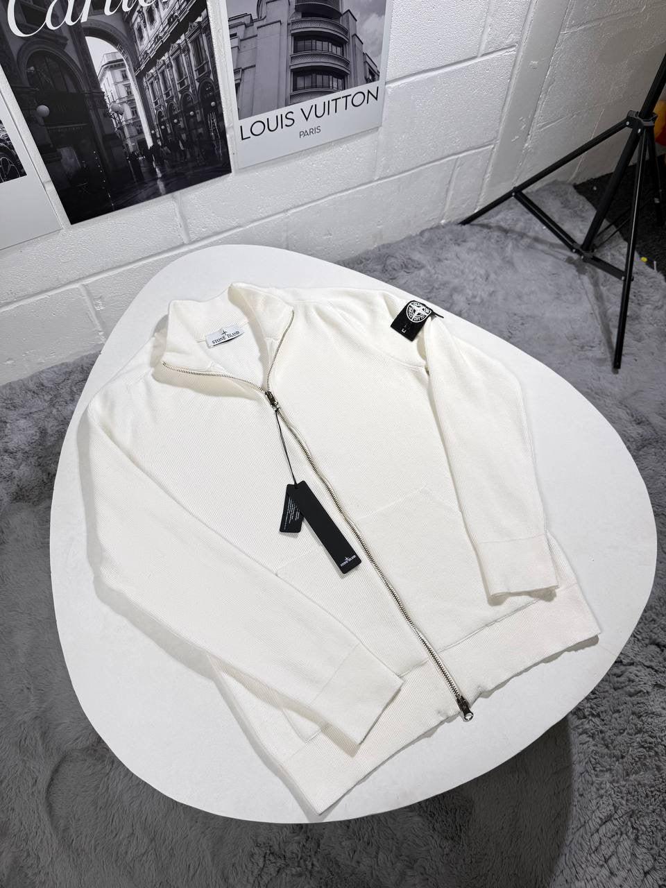 SI ZIP UP SWEATER WHITE